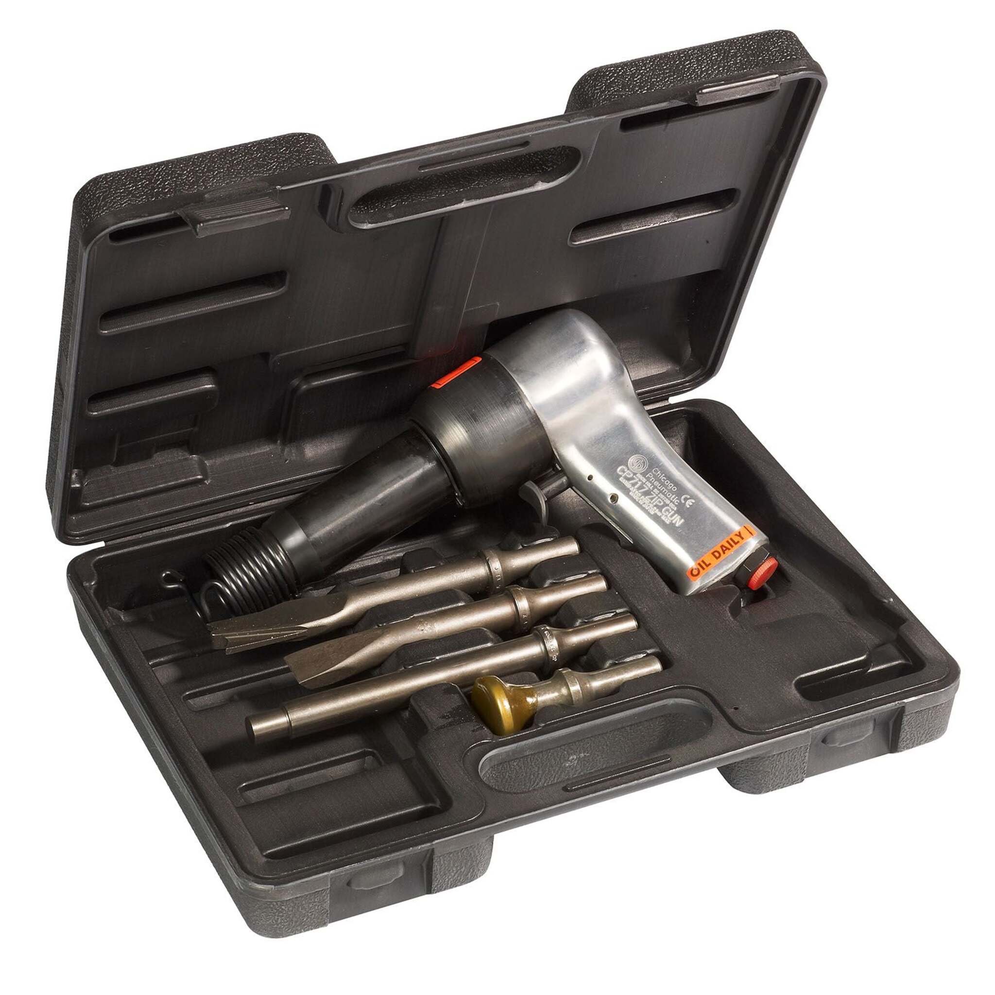 Chicago Pneumatic CP717 Heavy Duty Pneumatic Air Hammer Kit with Powerful Pistol Grip | .498 Shank for Auto Repair, Metalwork & Body Shop Maintenance | Professional Automotive Tools for Mechanics & DIY Projects