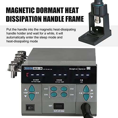 SUGON 8620DX 220V 1300W Digital Hot Air Rework Station with Adjustable Temperature (212°F-845°F), 4 Memory Presets & 6 Nozzles - Professional SMD Soldering Station for PCB Repair, Electronics Rework, and DIY Projects