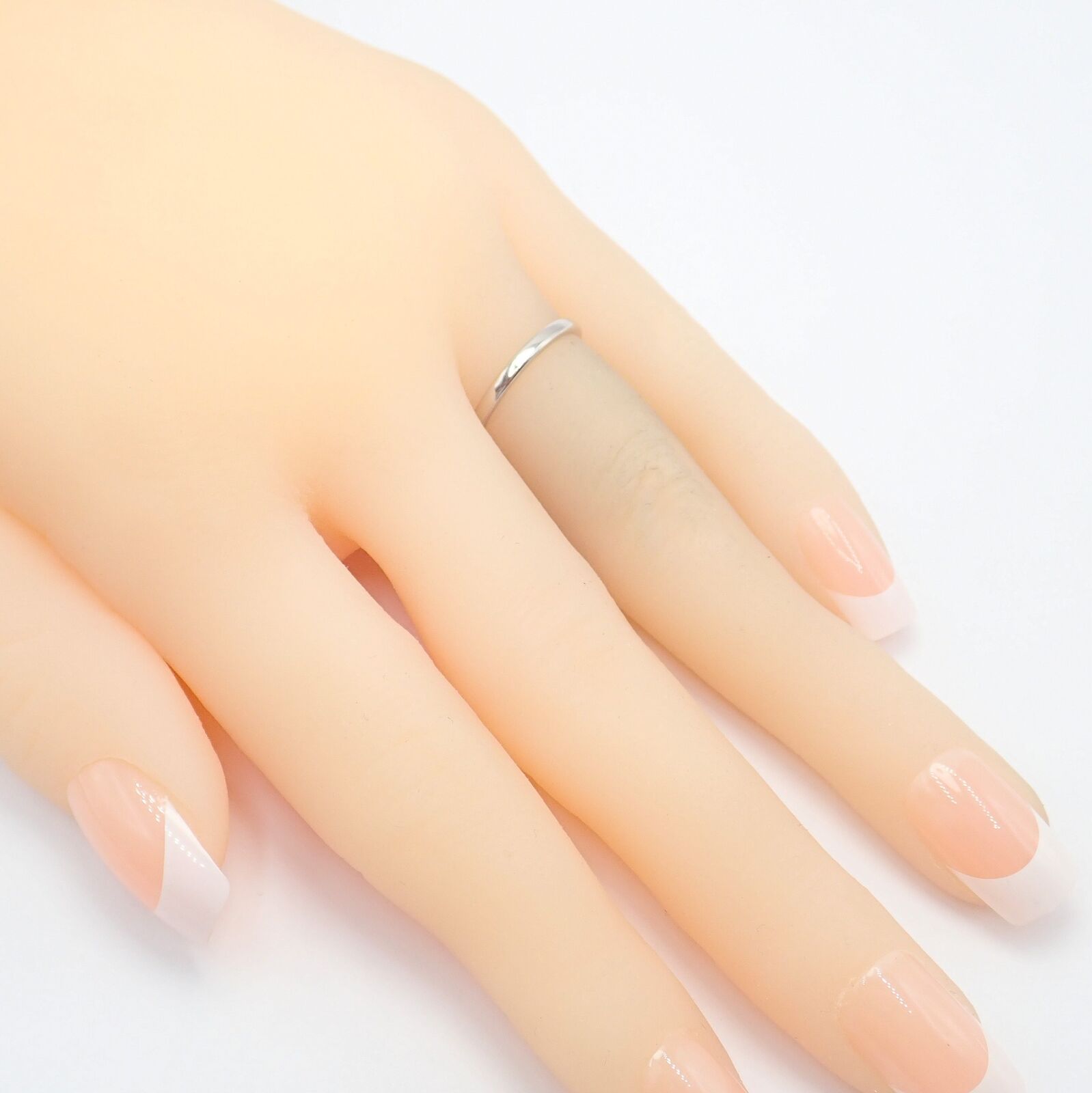 Tiffany & Co Platinum 2mm Stackable Band Ring Size 5.5 - Elegant Wedding, Anniversary or Everyday Jewelry Gift for Women