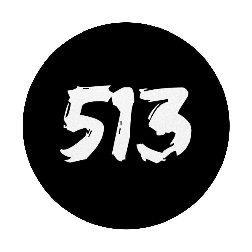 513 Cincinnati Ohio Area Code PopSocket Grip - Swappable PopGrip for Phones & Tablets - Perfect Gift for Men, Ideal for Commuting, Travel, and Everyday Use