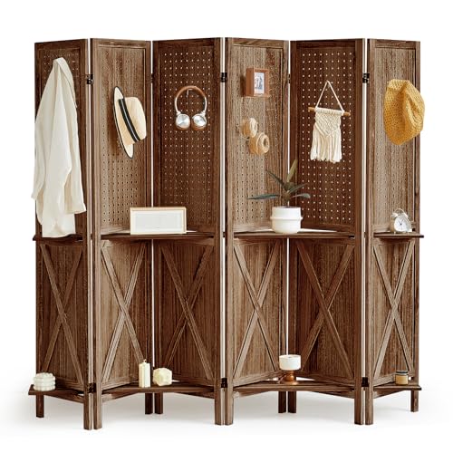6 Panel With Shelf-brown