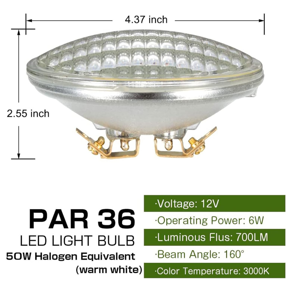 PAR36 LED Bulbs - Waterproof Outdoor Flood Lights for Landscape Lighting, Garden, Pathway & Patio Illumination