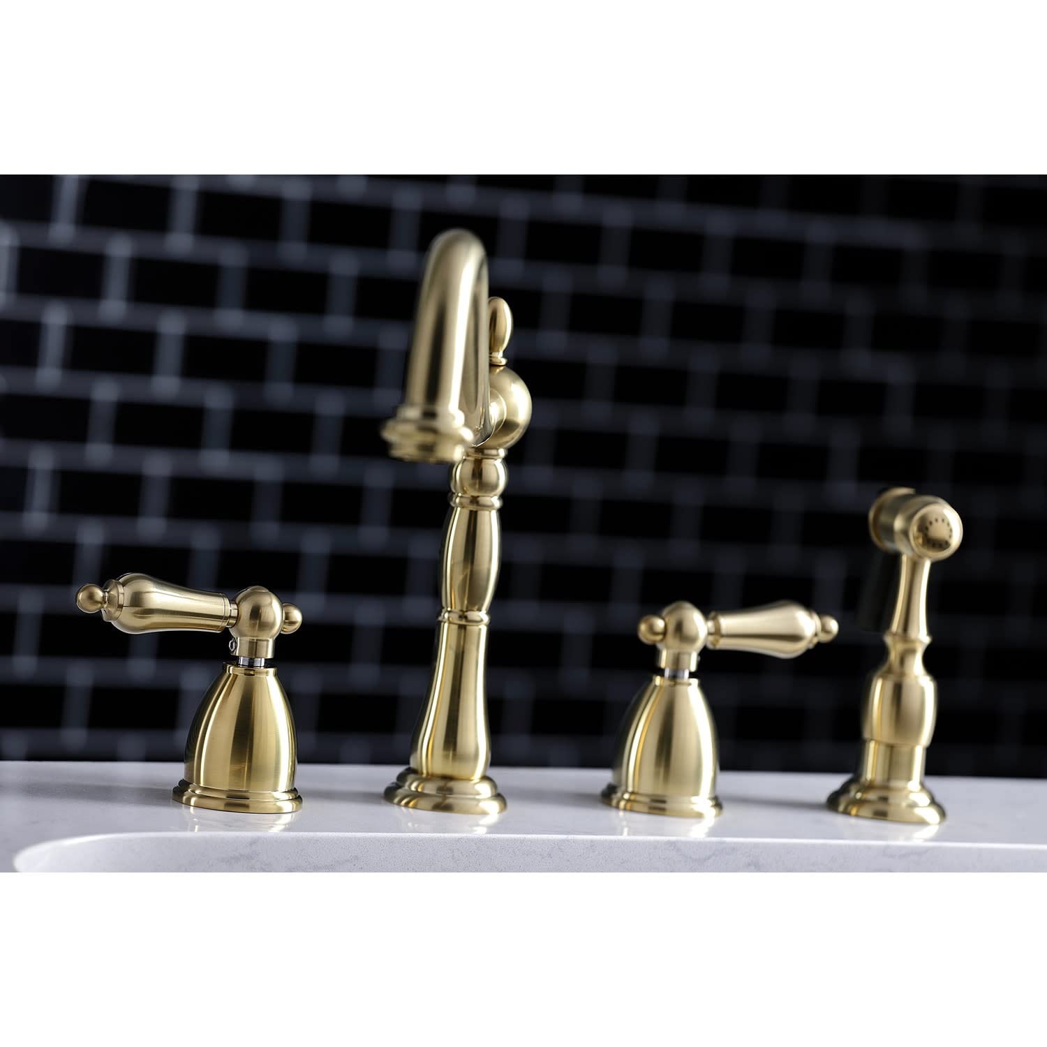 Kingston Brass KB1795ALBS Heritage 8-Inch Centerset Kitchen Faucet in Oil Rubbed Bronze - Durable & Stylish for Modern Farmhouse & Traditional Kitchens