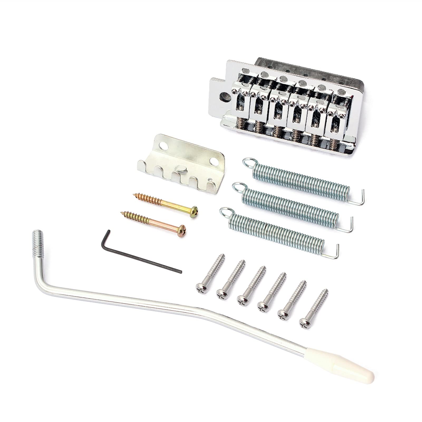 Left Handed Electric Guitar Bridge & Tailpiece Set - Silver ST Style Replacement for Enhanced Playability & Tone | Perfect for Rock, Blues & Live Performances