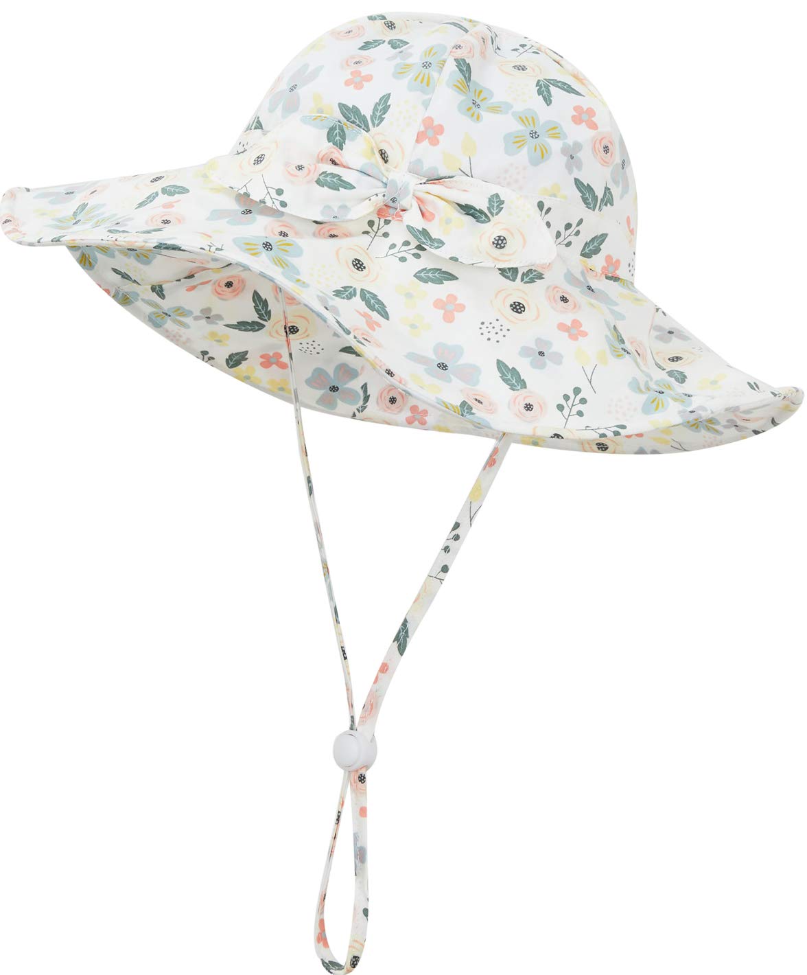 Baby Girls Sun Hat UPF 50+ Wide Brim Bucket Hat for Toddler & Infant - UV Protection for Beach, Pool, Park & Outdoor Summer Activities