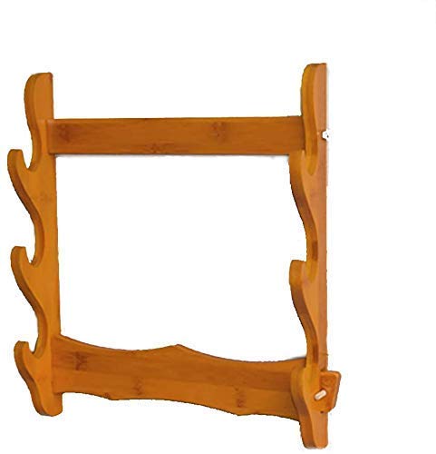 XBSXP Log Wooden Sword Rack - Wall Mounted Samurai Katana Display Stand for Home Decor, Martial Arts Studio, or Anime Themed Room - Perfect for Sword Collectors and Cosplay Enthusiasts
