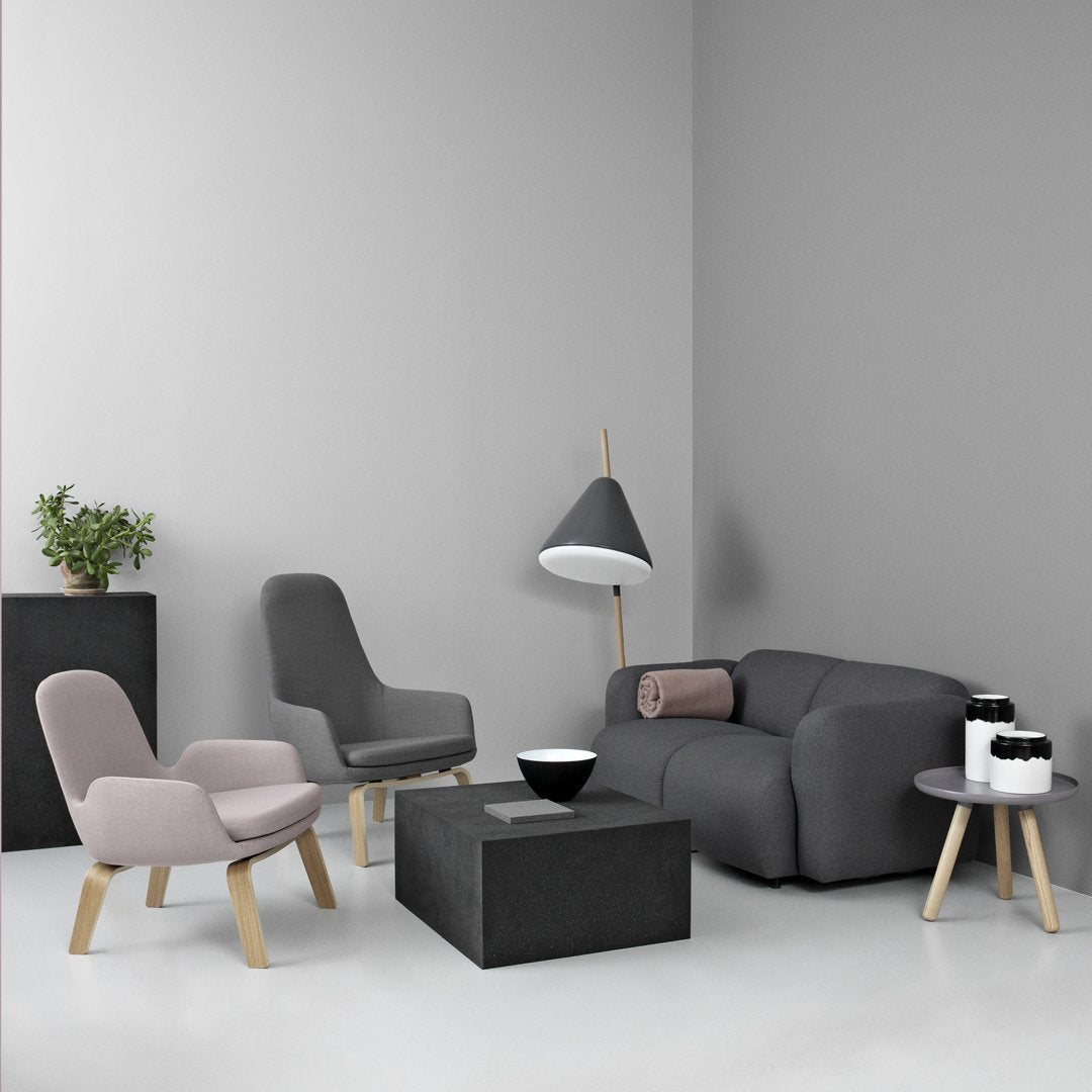 Modern Era Lounge Chair - Low Profile Mid Century Design for Living Room, Bedroom & Office - Comfortable Relaxing Armchair with Wooden Legs