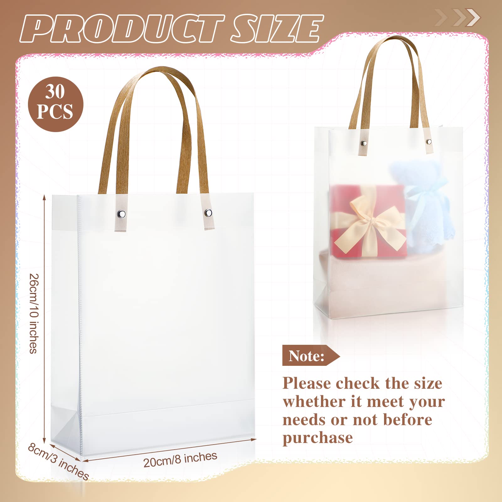 Clear Plastic Gift Bags with Handle - 30 Pcs 10