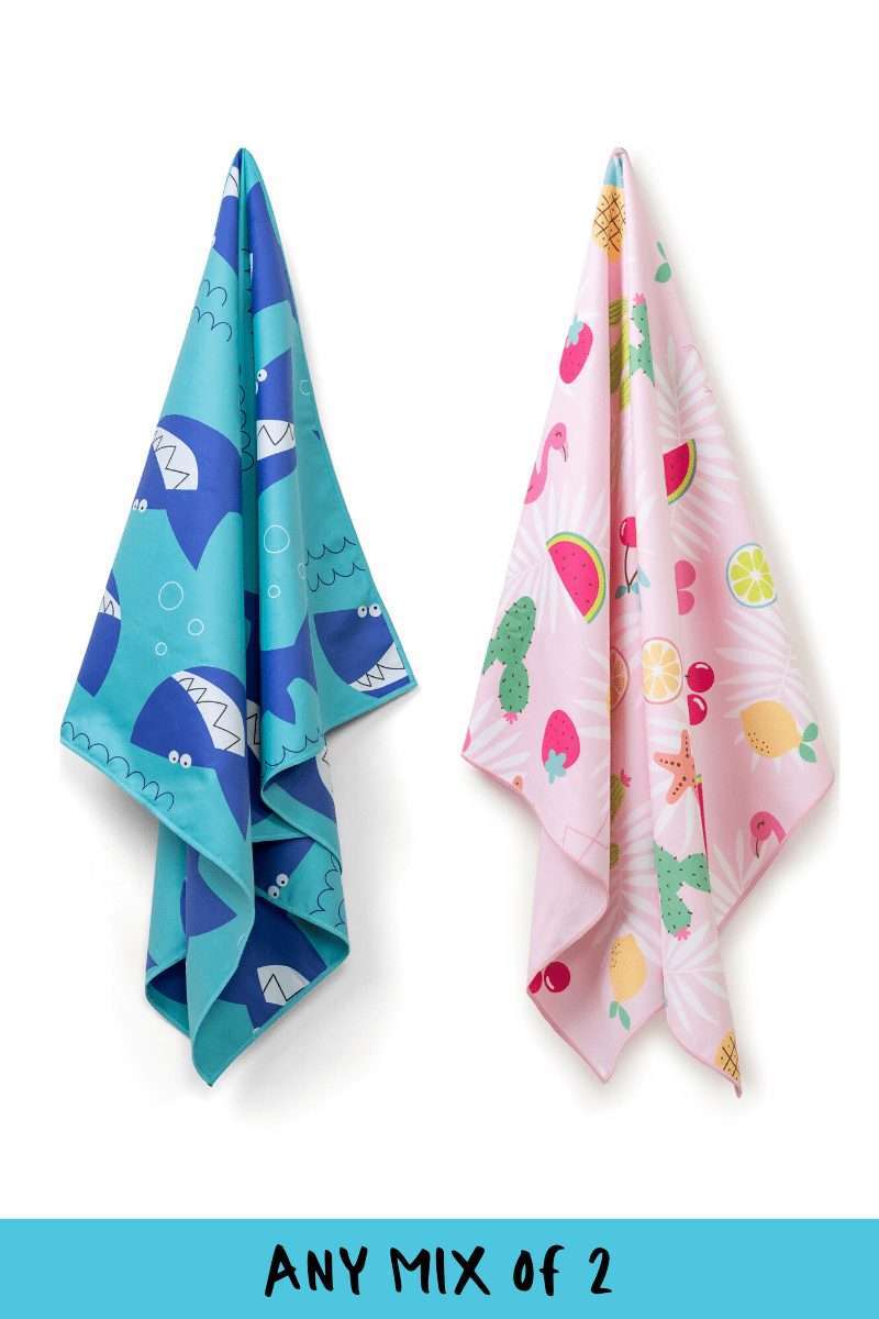 2 Pack Kids Beach Towels - Soft Absorbent Quick Dry Towels for Boys & Girls - Perfect for Pool, Beach, Swimming, and Outdoor Activities