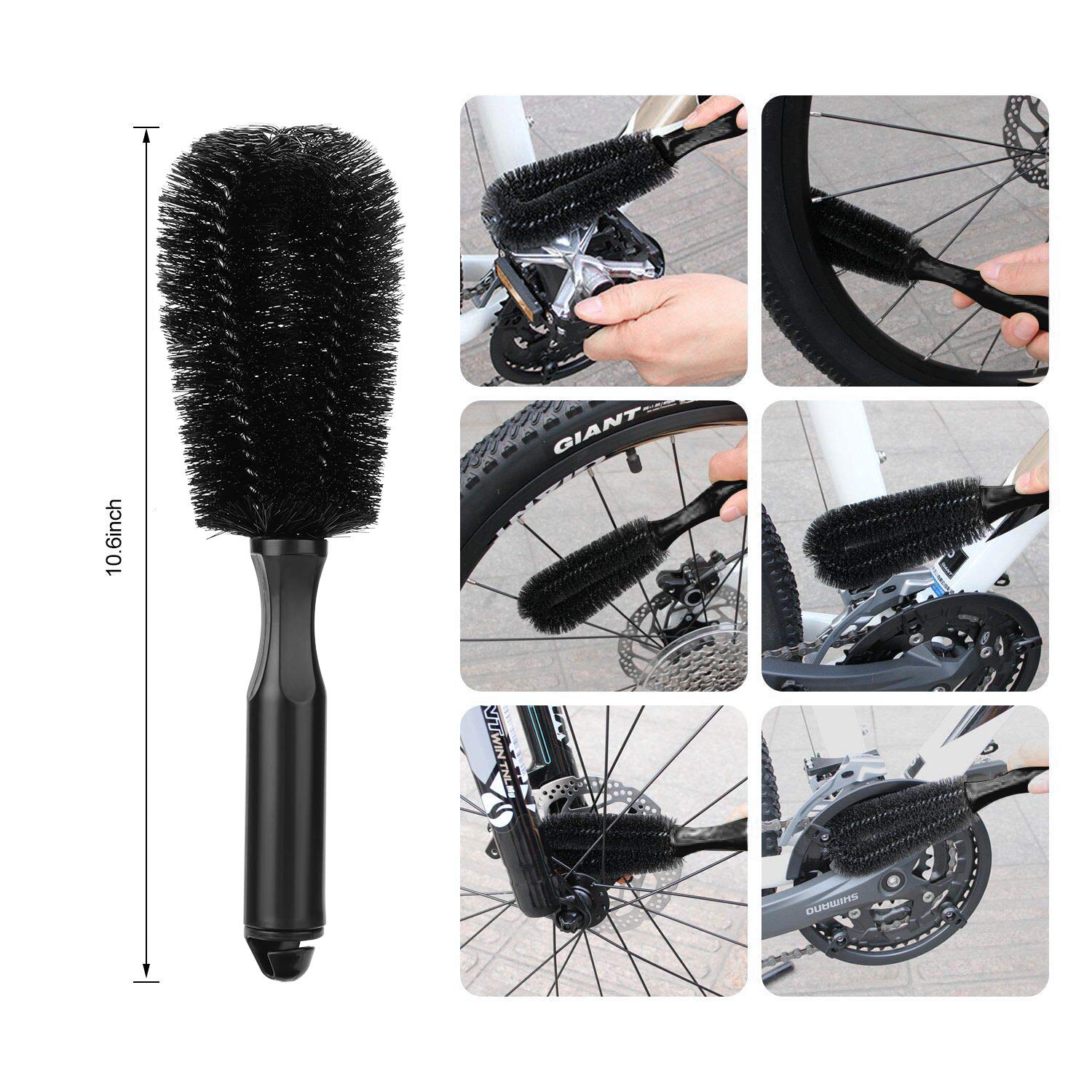 9-Piece Bike Cleaning Tool Set - Bicycle Brush Kit for Tire, Chain & Sprocket - Motorcycle Cleaning Tools - Perfect for Home & Professional Bike Maintenance