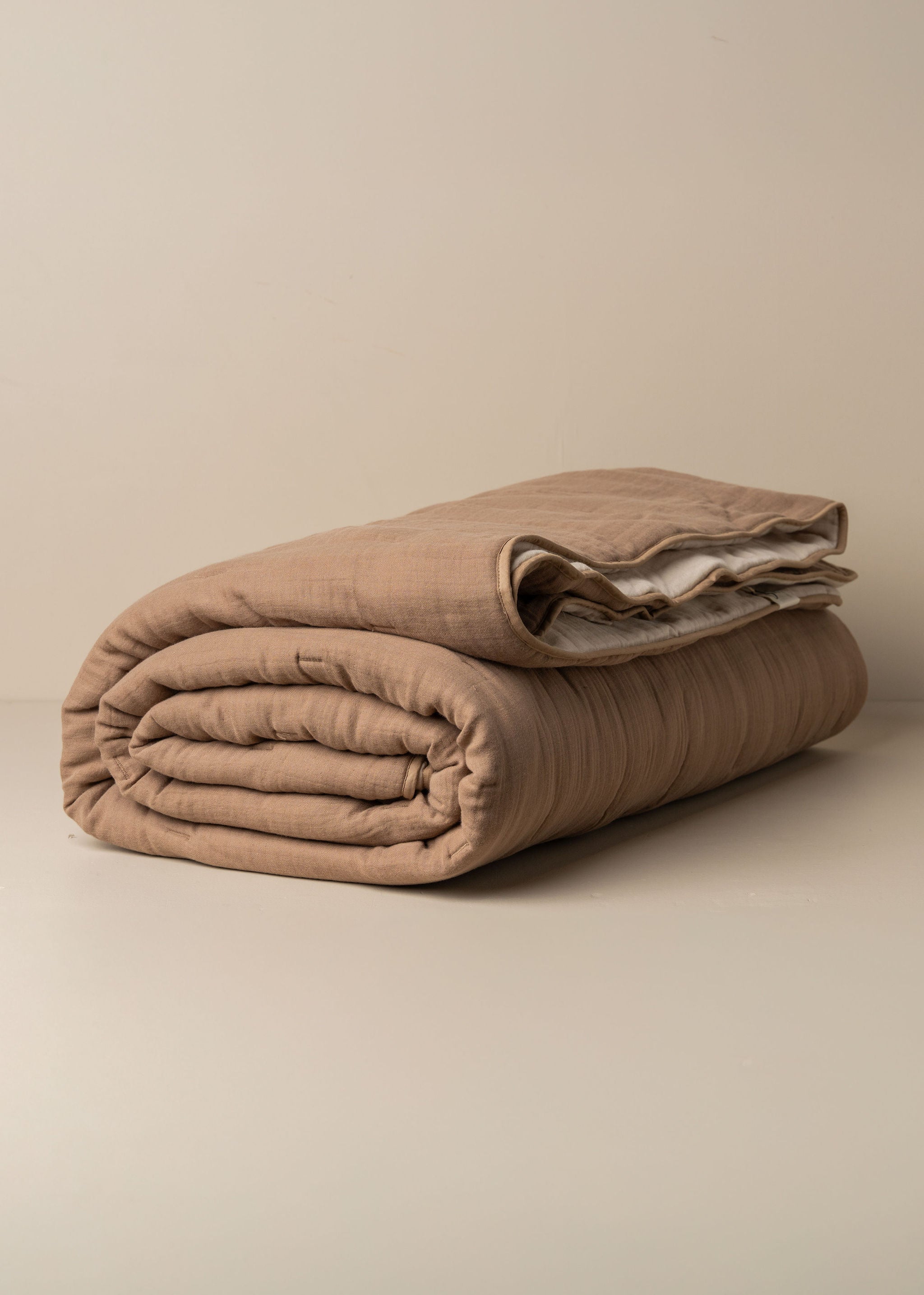 Enes Quilted Bed Cover - Soft Taupe Luxury Bedspread for Queen Size Bed | Perfect for Cozy Bedroom Decor & Guest Room Styling