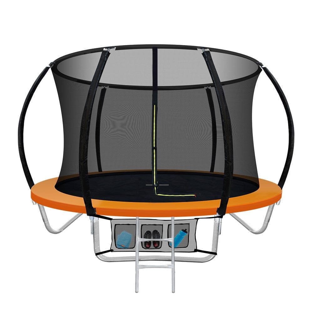 Everfit 8FT Trampoline for Kids with Safety Net, Cover & Jumping Pad - Outdoor Bounce Play, Backyard Fun, Birthday Gift (Orange)
