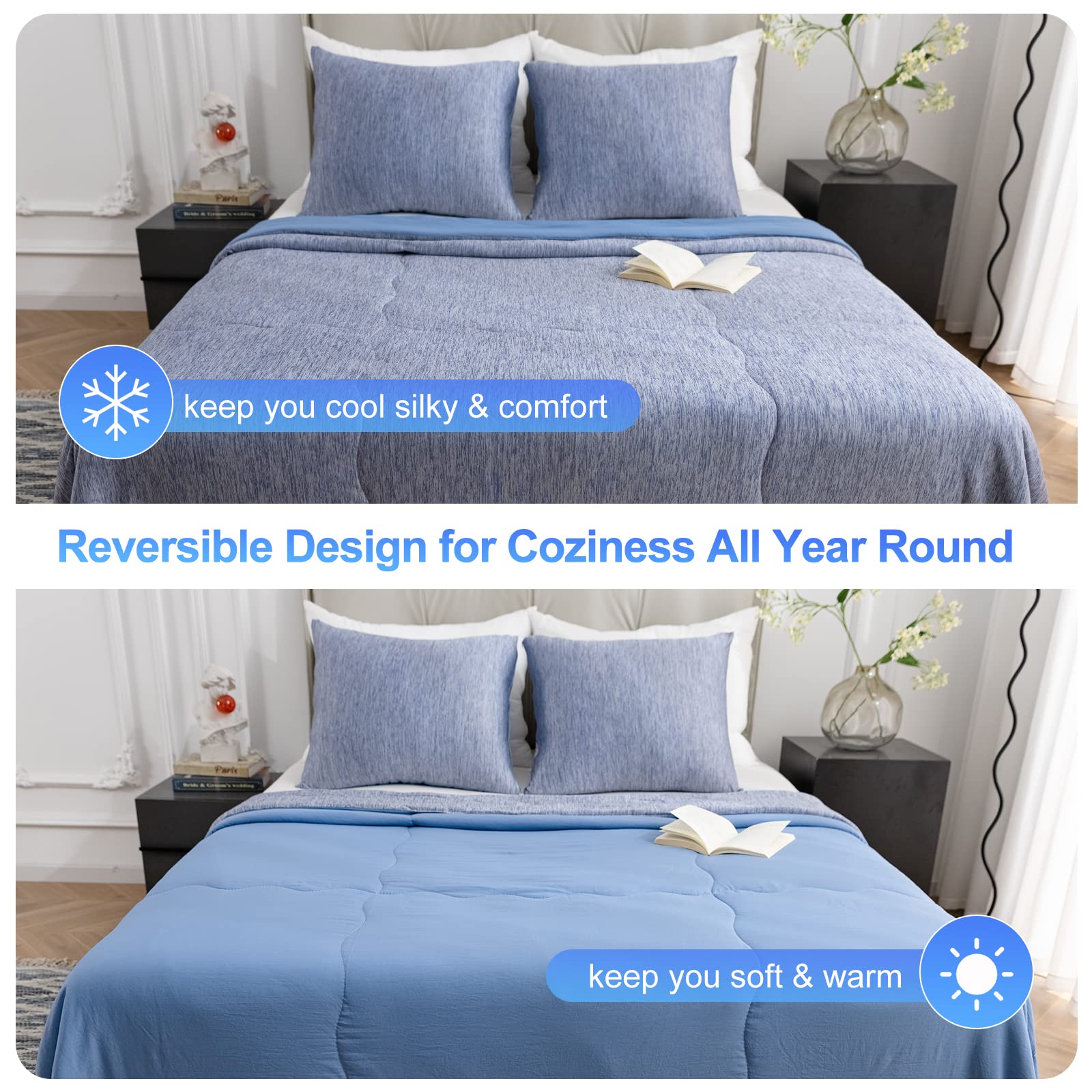CHOSHOME Cooling Blanket for Hot Sleepers - Twin Size Summer Comforter with Q-Max 0.45 Arc-Chill Technology, Breathable & Soft Cooling Fiber Blanket for Bed, Sofa & Couch (60
