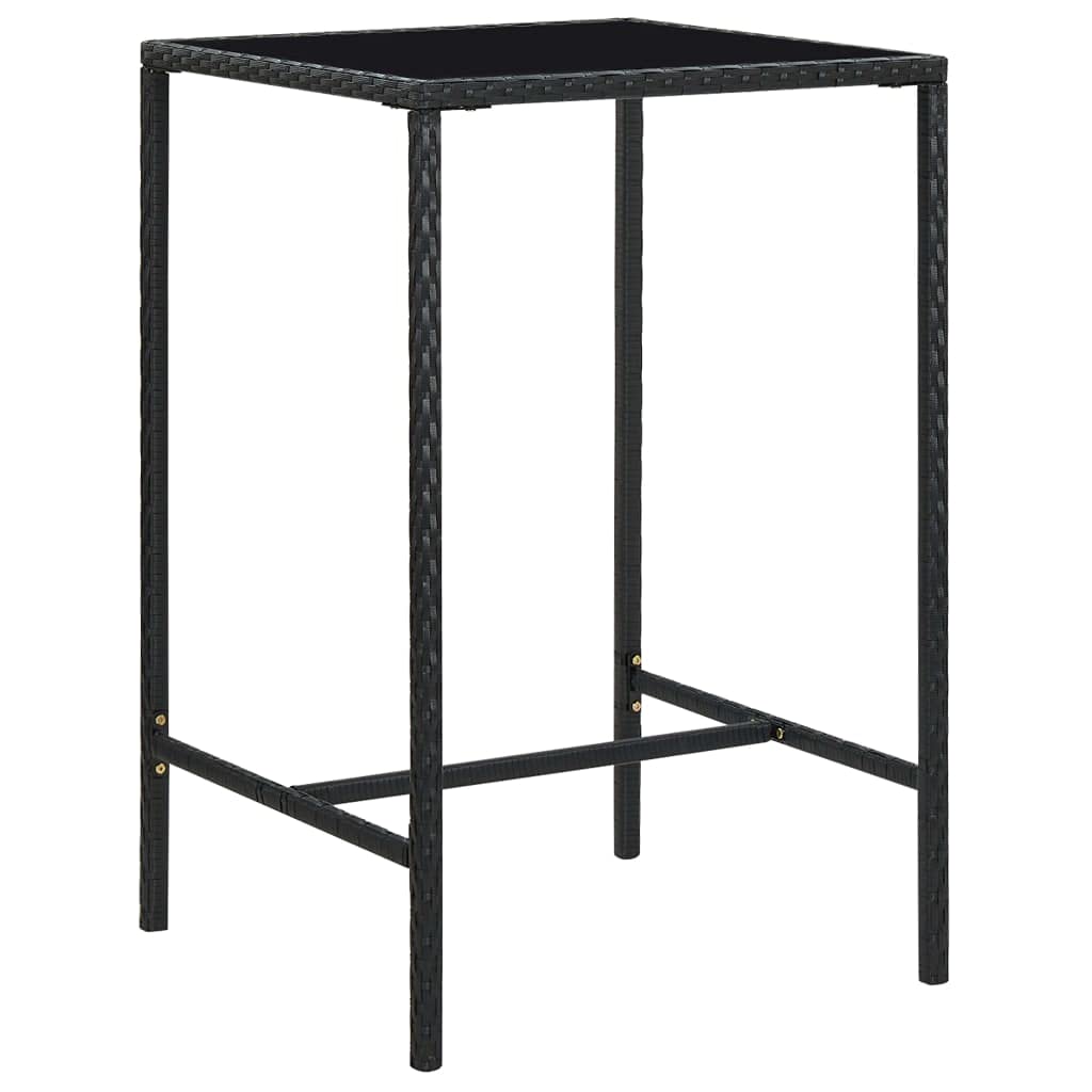 Outdoor Patio Dining Table Set - Rectangle Bistro Table with Tempered Glass Top & Steel Frame - Coffee Table, Console Table for Garden, Lawn, Backyard - Perfect for Picnics, BBQs, and Outdoor Entertaining