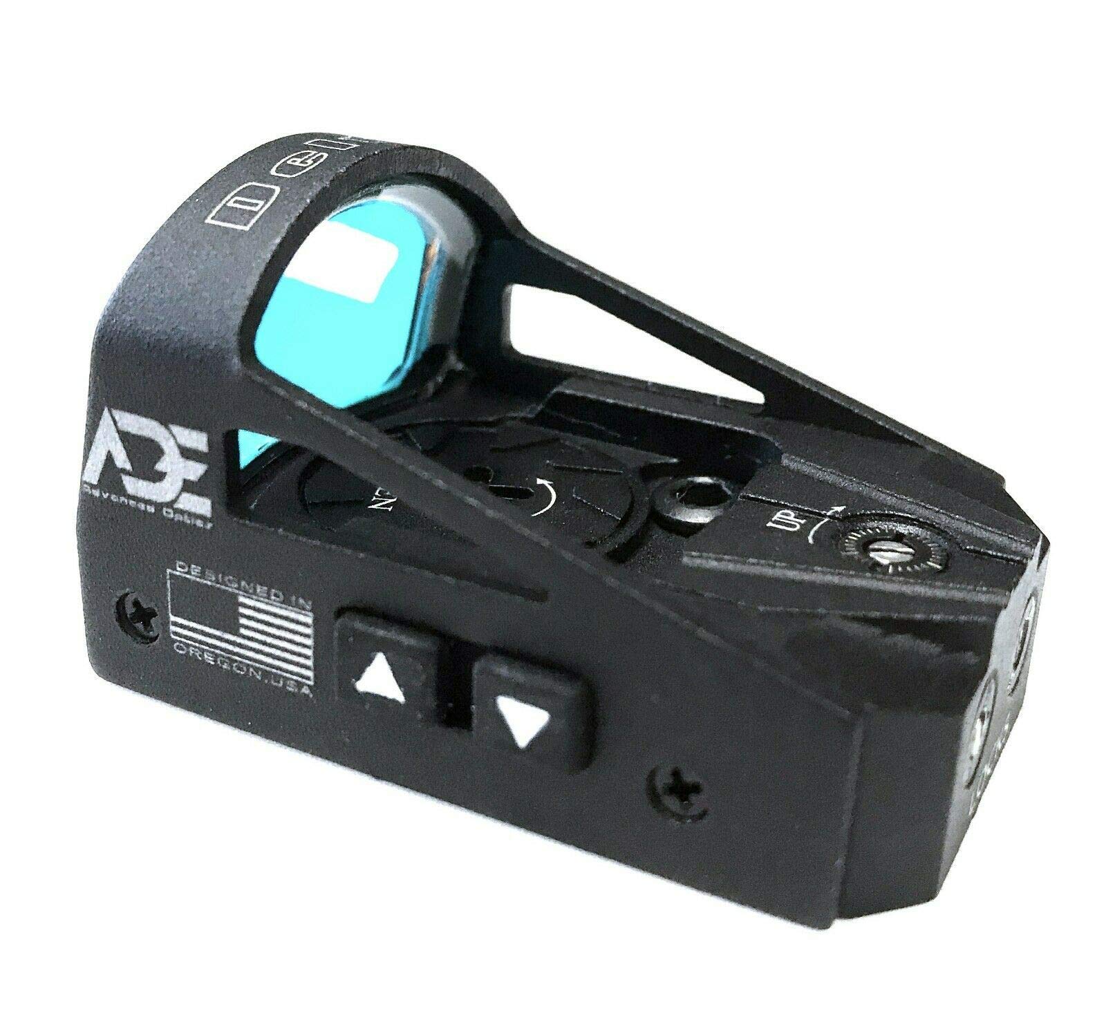 Ade Advanced Optics Delta RD3-012 Red Dot Reflex Sight with Mounting Plate - Compatible with Ruger Mark I, II, III, IV, IV-Lite & Picatinny Rails - Perfect for Pistol Shooting, Hunting & Tactical Use