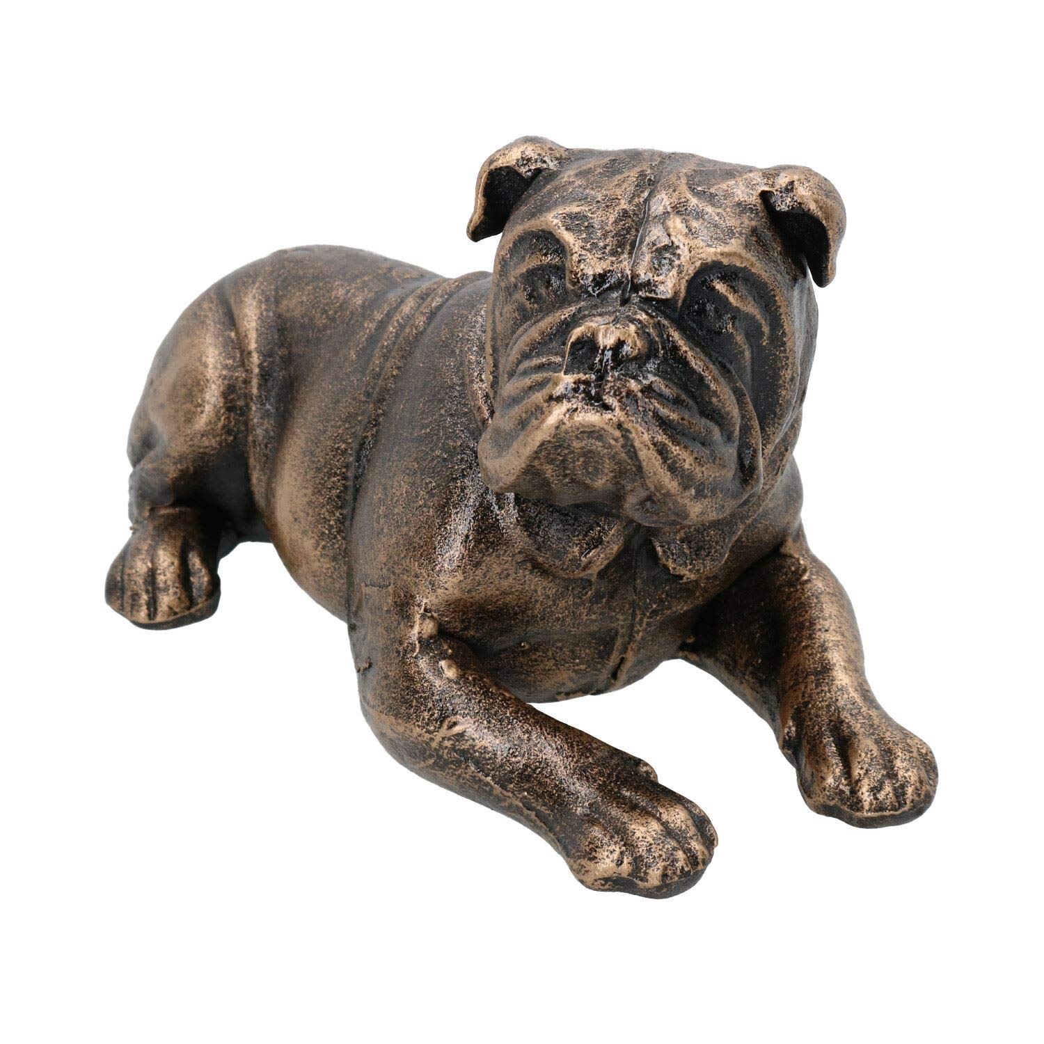 AB Tools Lying Pit Bull Terrier Dog Cast Iron Statue - Heavy Duty Decorative Sculpture for Home, Office & Garden Decor - Unique Trophy Ornament for Dog Lovers & Collectors