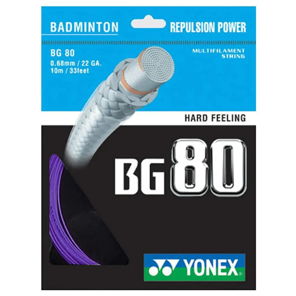 Yonex BG 80 Premium Badminton String - 10 Meter Reel (7 Color Options) for Professional Players & Tournament Use