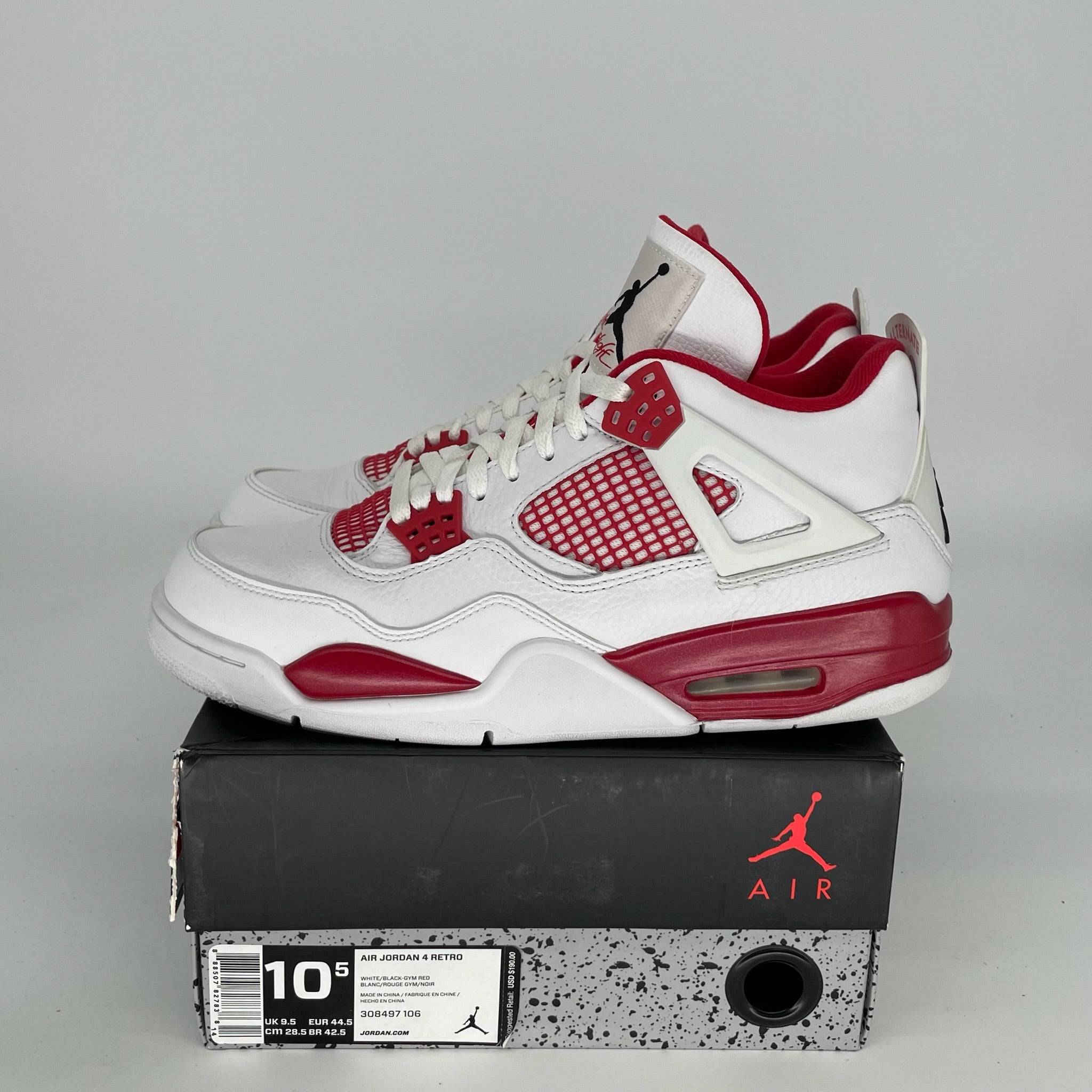 Original Air Jordan 4 Alternate '89 Retro Basketball Shoes - Men's Size 10.5 (308497-106) - Perfect for Sneaker Collectors & Streetwear Fashion