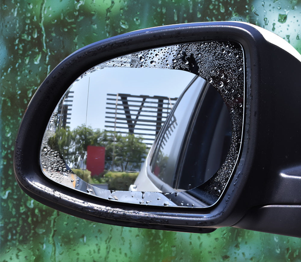 4 Pack HD PET Nano Anti-Fog Anti-Glare Car Rear View Mirror Protective Film Set - Clear Vision for Safe Driving in Rain, Night & Harsh Weather Conditions