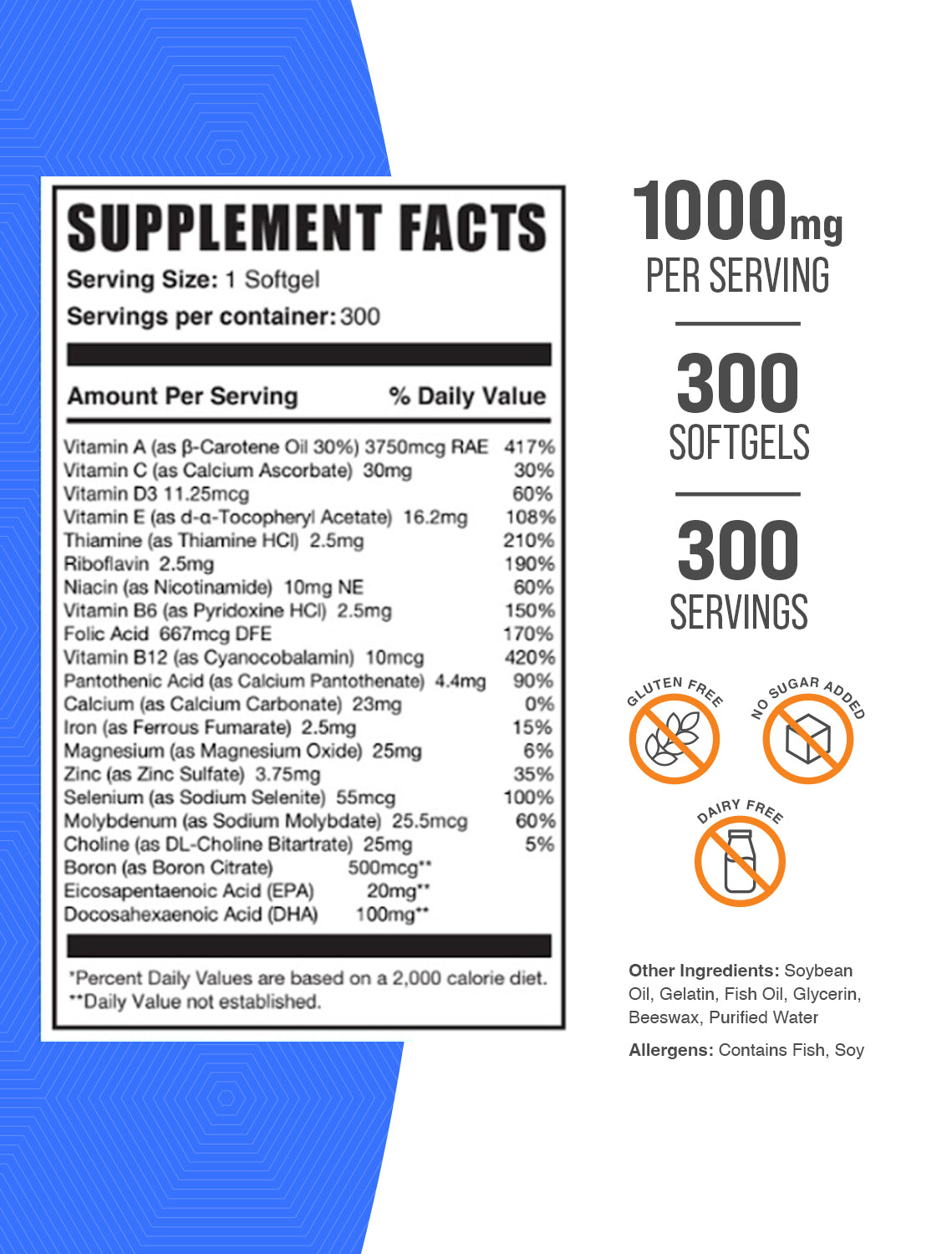 Best Multivitamin for Men - Daily Essential Softgels with 23 Vitamins & Minerals - Supports Energy, Immunity & Heart Health - Ideal for Active Lifestyles & Fitness Enthusiasts