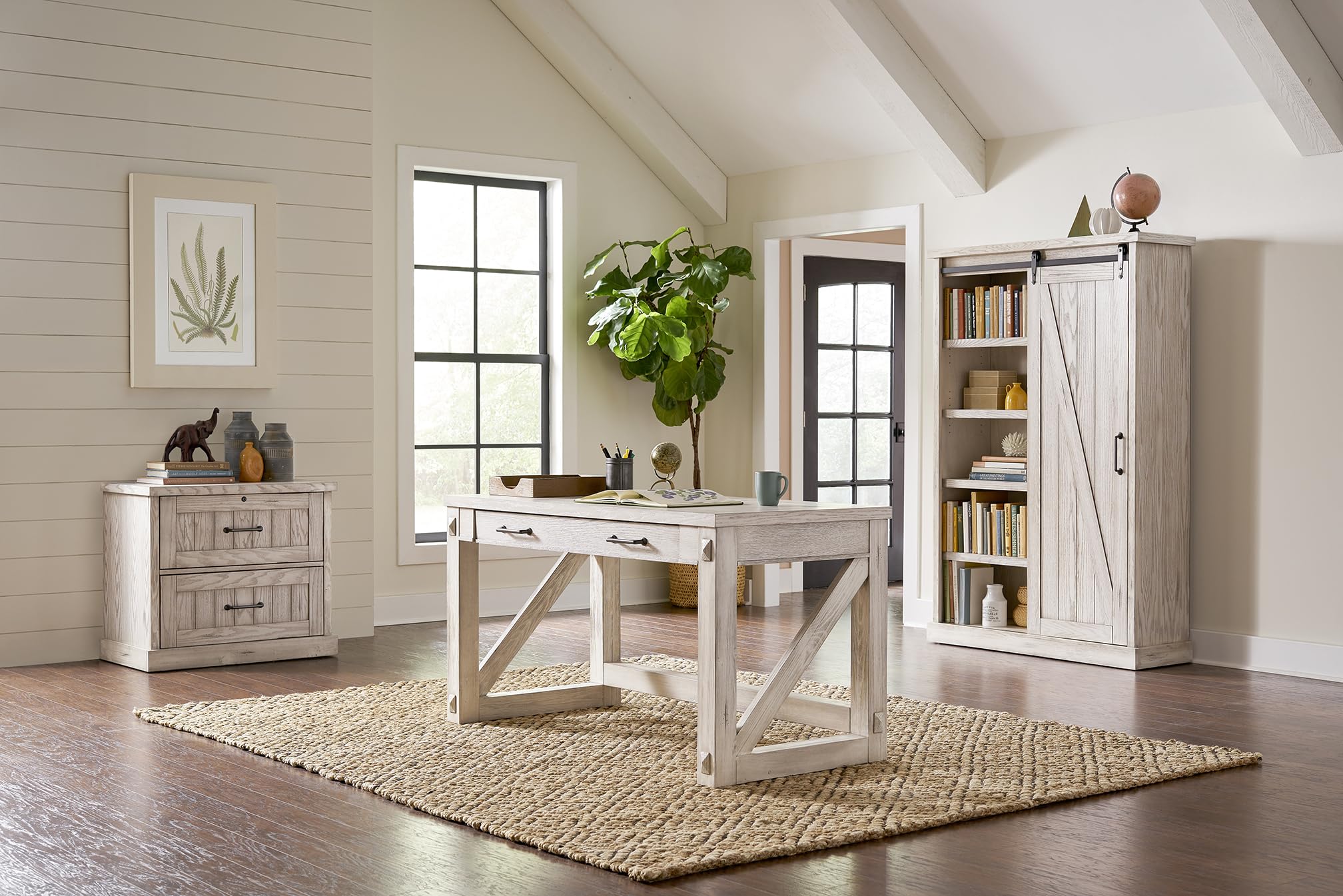 Martin Furniture Avondale White Writing Desk - Modern Home Office Desk with Drawer | Perfect for Small Spaces, Study Rooms & Remote Work
