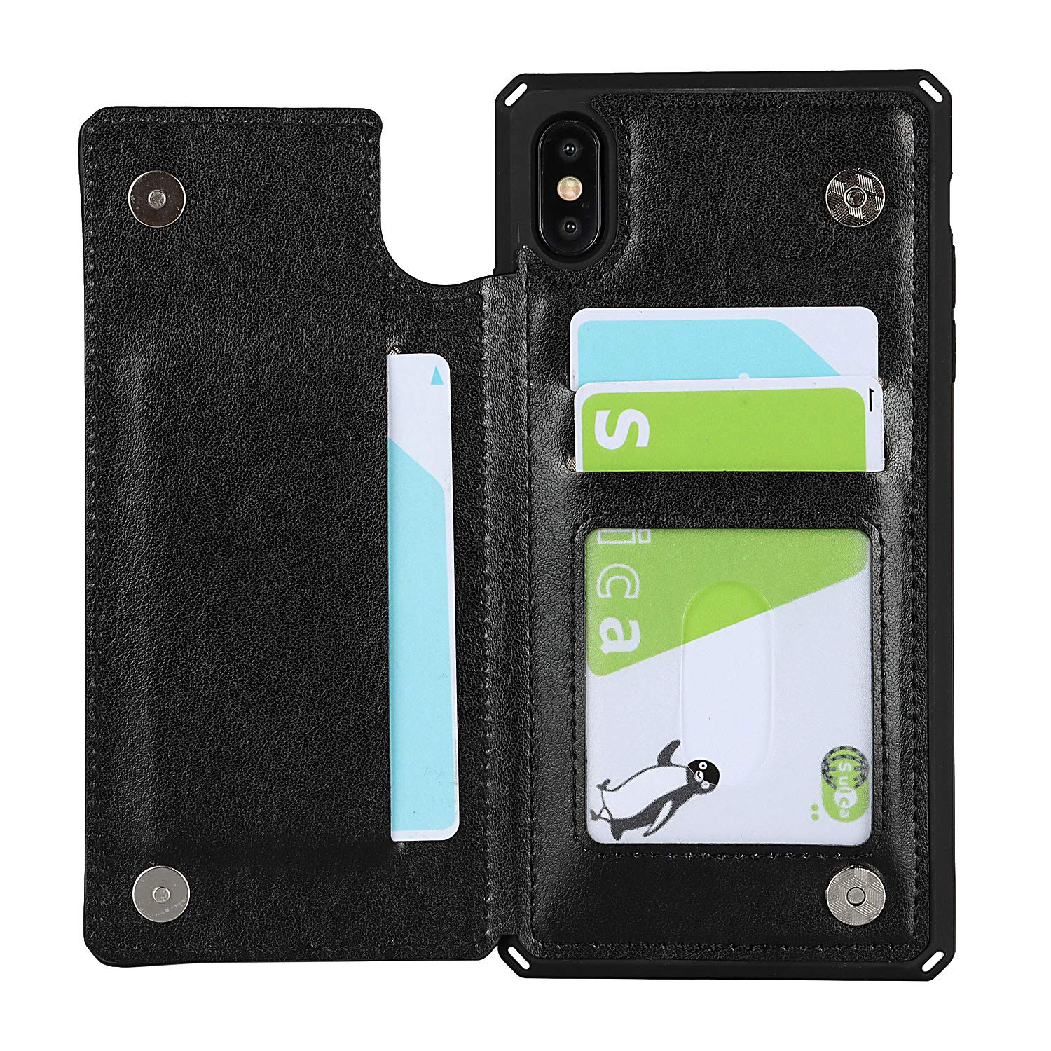 Premium RFID Blocking Leather Wallet Case for iPhone Xs Max 6.5