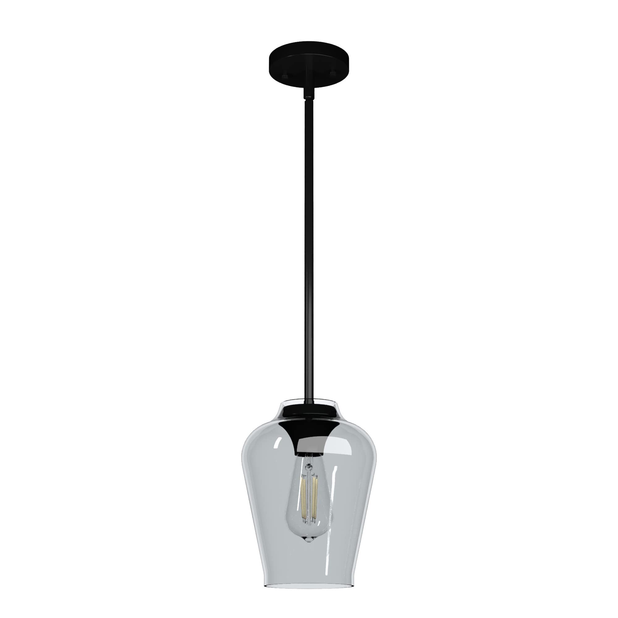 Hunter Fan Company 19724 Vidria Modern Pendant Light Fixture - Matte Black Finish for Kitchen Island, Dining Room & Bedroom Lighting