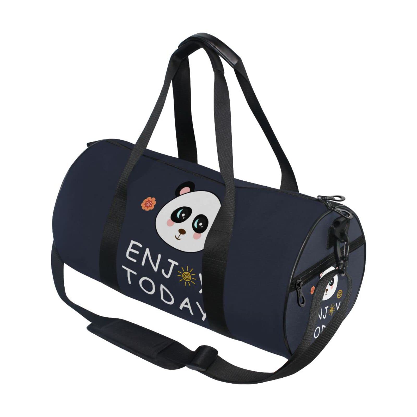 Acpigg Gym Bag Sports Duffel Bag - Cute Panda & Sunflower Design Travel Luggage for Women, Men, Boys & Girls - Perfect for Gym, Weekend Trips & Sports Activities