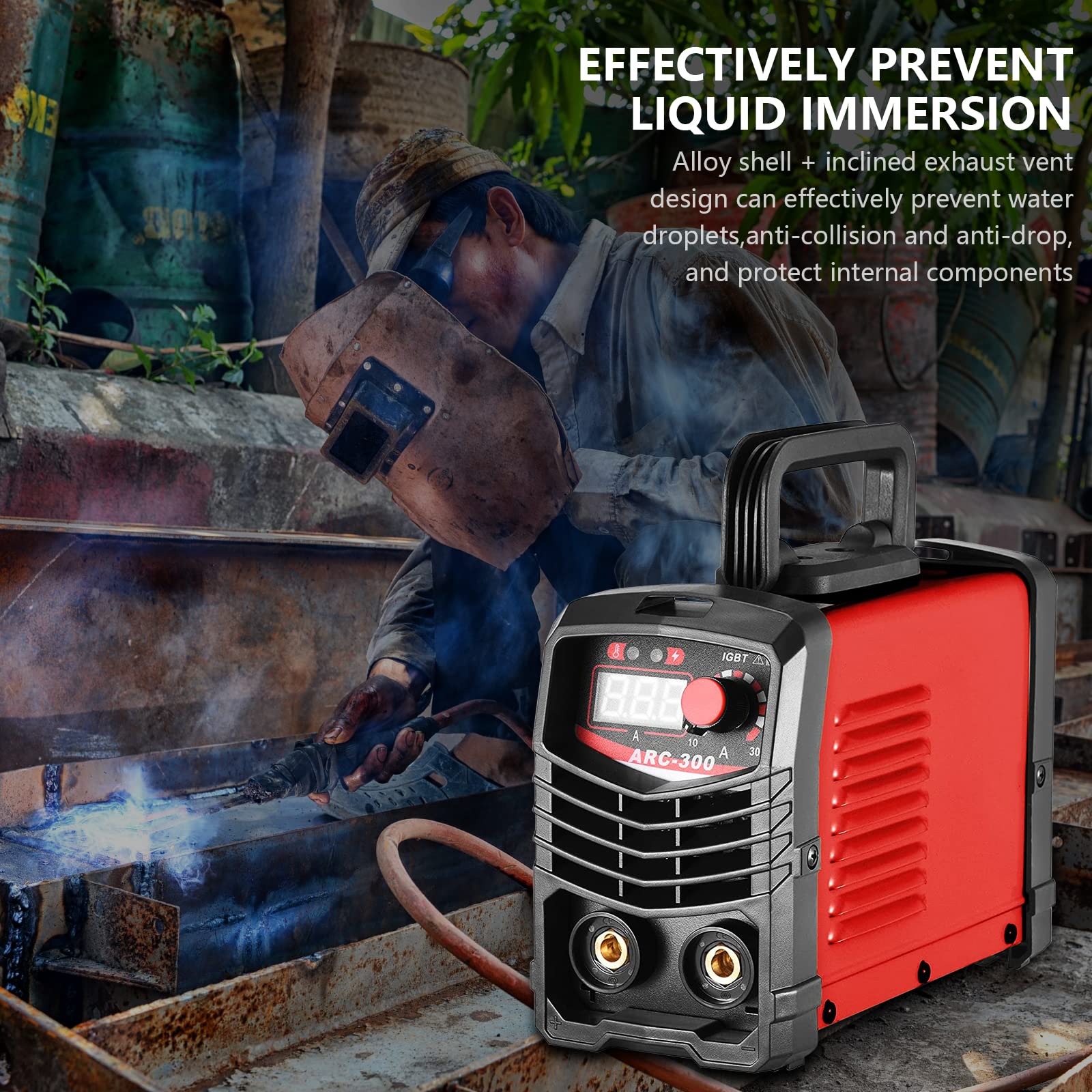 Upgraded ARC300A 110V Portable IGBT Welding Machine with Digital LCD Display - Hot Start, Anti-Stick - Perfect for Home DIY Projects, Metal Repairs & Small Welding Jobs