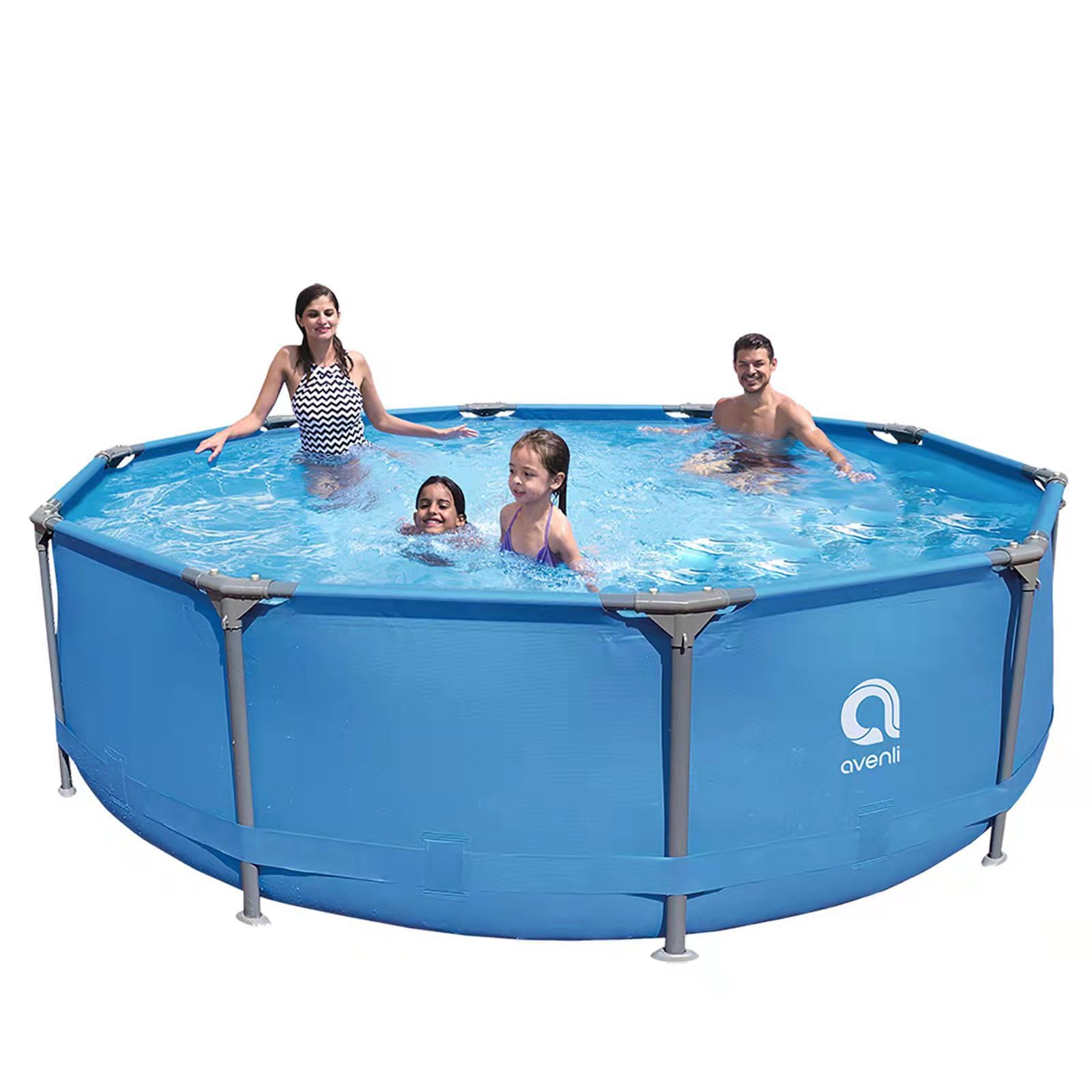 DIMAR GARDEN 12ft x 30in Above Ground Swimming Pool - Outdoor Steel Frame Round Backyard Pool with Easy Set Up | Perfect for Family Fun, Summer Parties & Backyard Relaxation