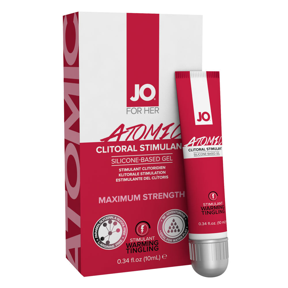 JO For Her Atomic Warming Silicone-Based Clitoral Stimulation Gel - Enhance Intimacy & Sensation for Couples & Solo Play