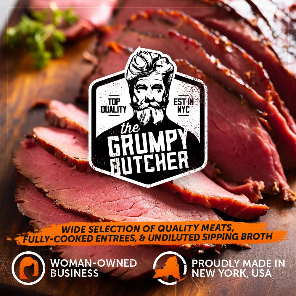 Premium Grumpy Butcher Holiday Gift Box - 12 Mini Beef Wellingtons, 20 Artisan Meatballs, 1 Pastrami & 1 Corned Beef - Gourmet Meat Gift Basket for Christmas, Birthday & Special Occasions - Perfect for Food Lovers, Corporate Gifts & Family Celebrations