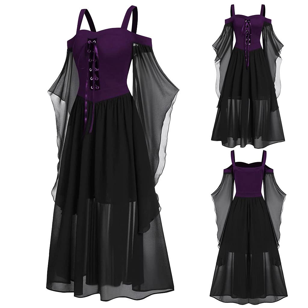 Medieval Renaissance Dress for Women - Vintage Irish Long Over Dress, Plus Size Victorian Ball Gown | Perfect for Halloween Costumes, Renaissance Fairs & Themed Parties