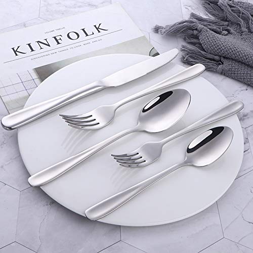 Premium 20-Piece Stainless Steel Flatware Set for 4 - 18/8 Heavy Duty Silverware Cutlery Service - Elegant Dining Utensils for Home, Restaurant & Hotel Use - Perfect for Everyday Meals, Dinner Parties & Formal Occasions