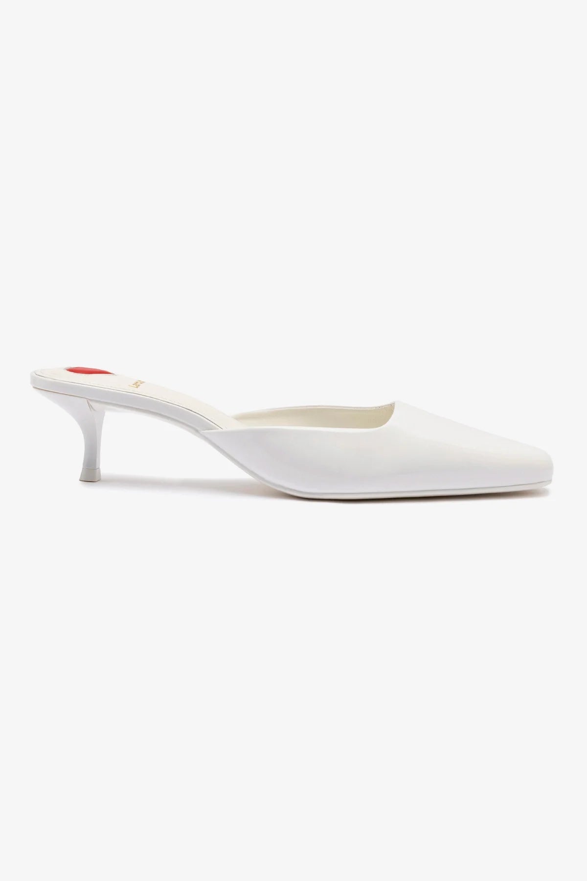 Amal Mule Shoes for Women - White Patent Leather Slip-On Loafers - Comfortable & Stylish for Office, Casual Outings & Travel