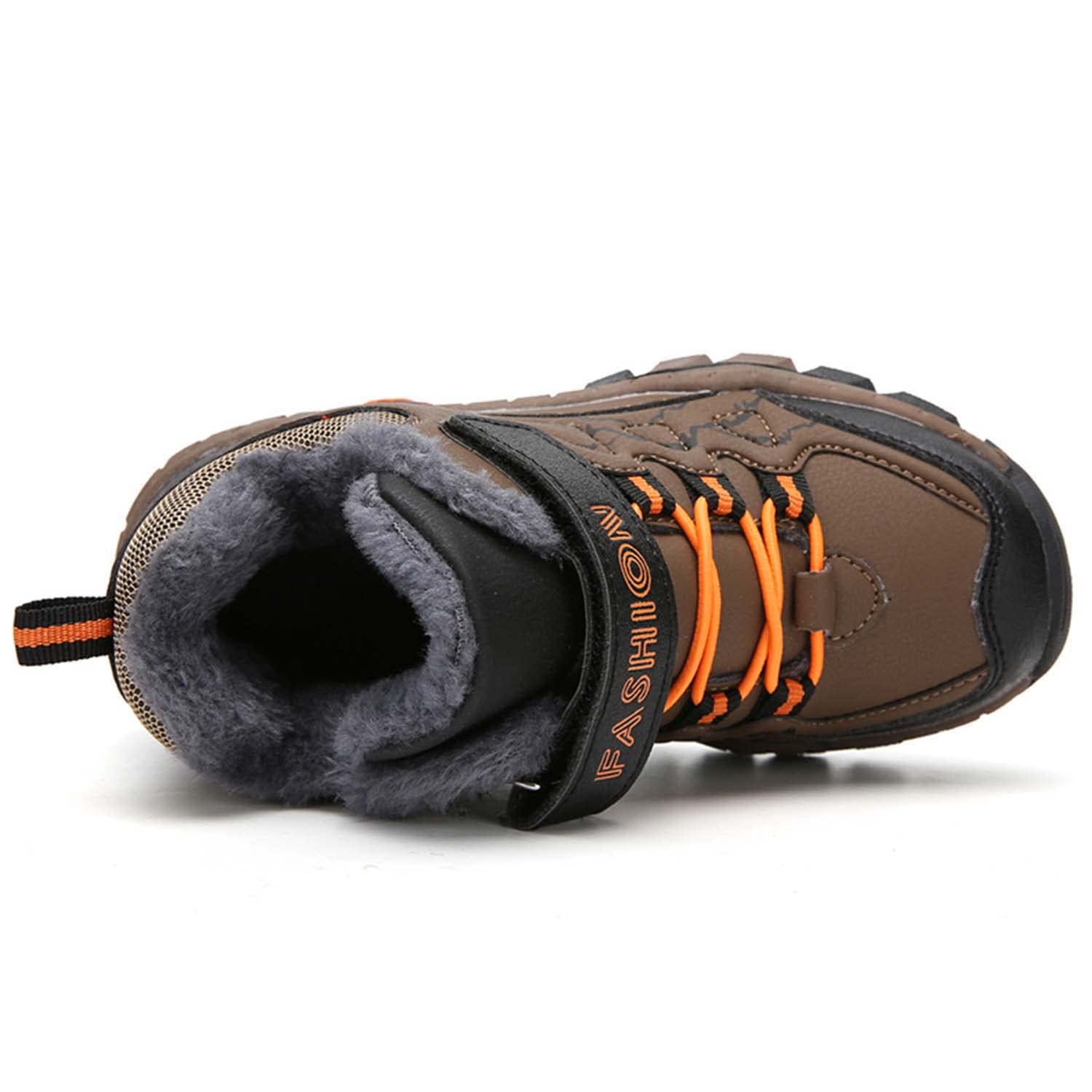 Meidiastra Kids Boys Winter Hiking Boots - Warm Lined Snow Boots with Anti-Collision & Anti-Skid Sole for Outdoor Adventures, Camping, Trekking - Perfect for Snowy Days & Winter Sports