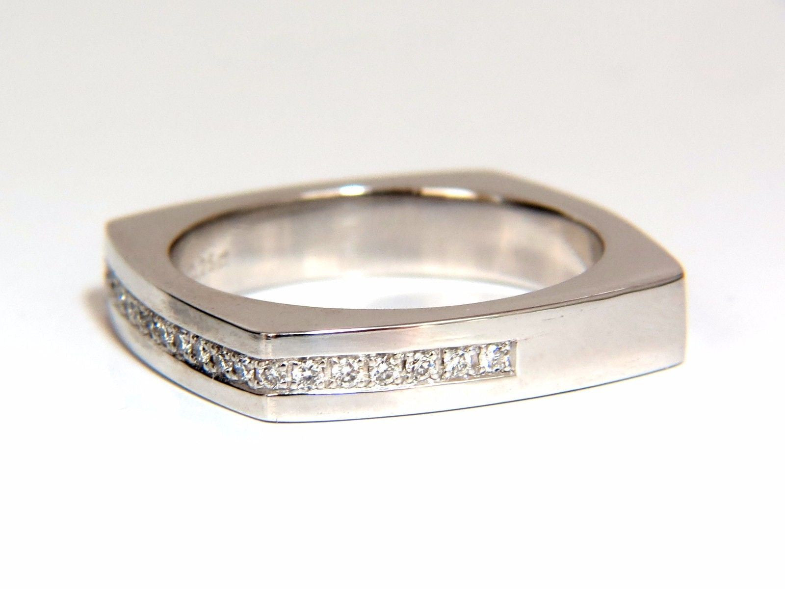 0.25ct Natural Round Cut Diamond Men's Wedding Band in Platinum - Elegant Square Design for Engagement, Anniversary & Special Occasions
