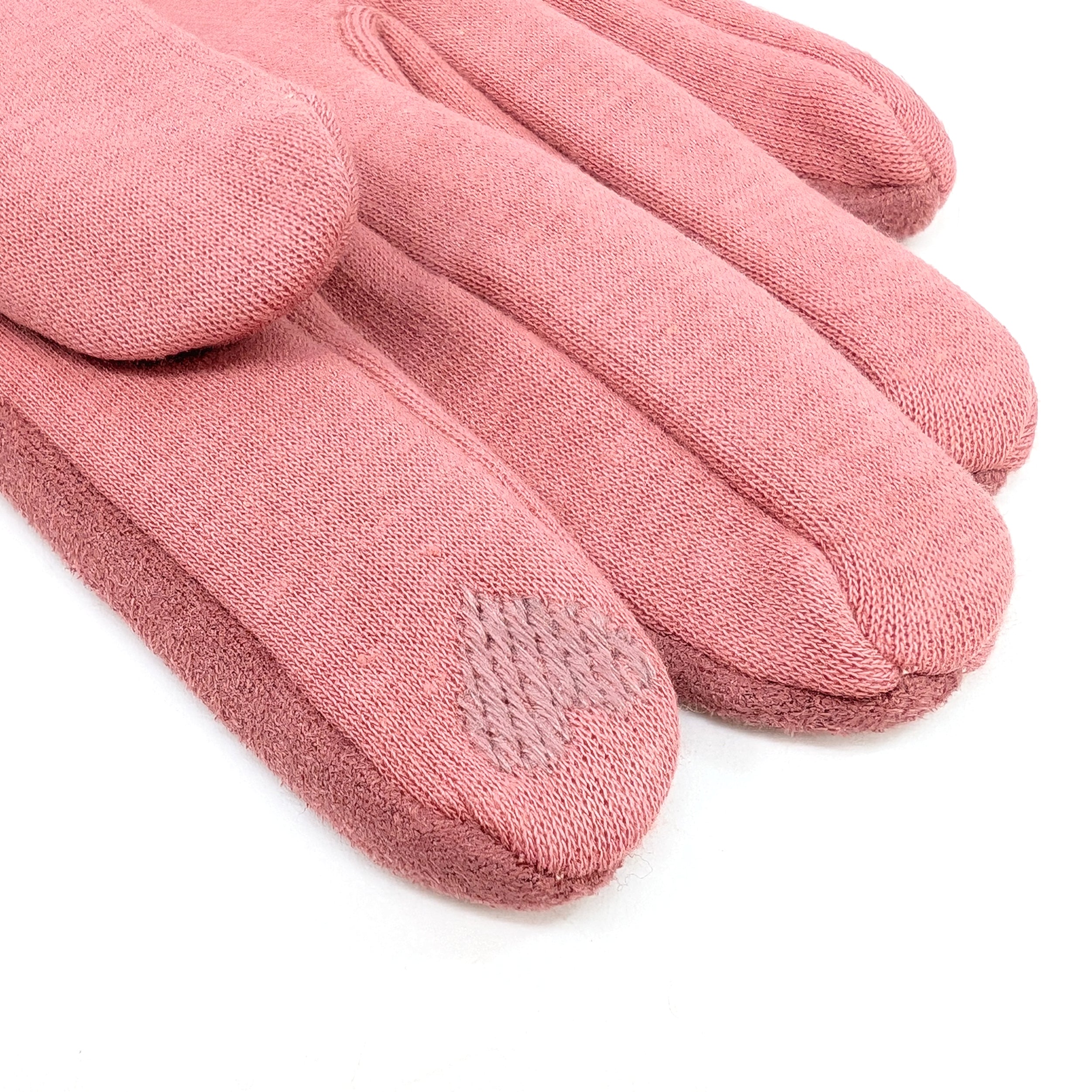 Diamante Suede Style Gloves for Women - Elegant Dusky Pink Winter Gloves | Perfect for Evening Parties, Weddings & Formal Events
