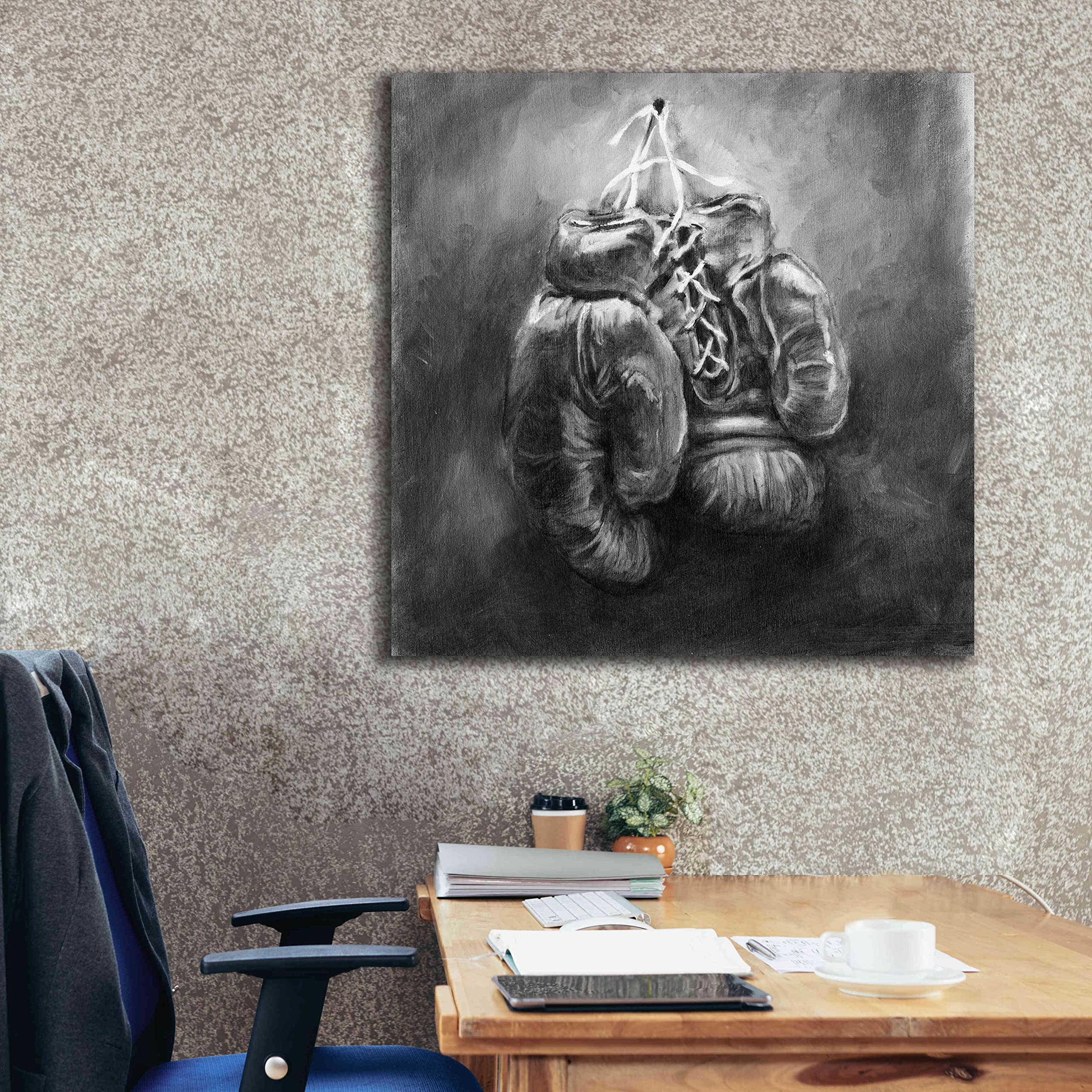 Epic Graffiti 'Rustic Sports I' by Ethan Harper - Premium Giclee Canvas Wall Art Print 37x37 Inches - Perfect for Sports Bars, Man Caves & Game Room Decor