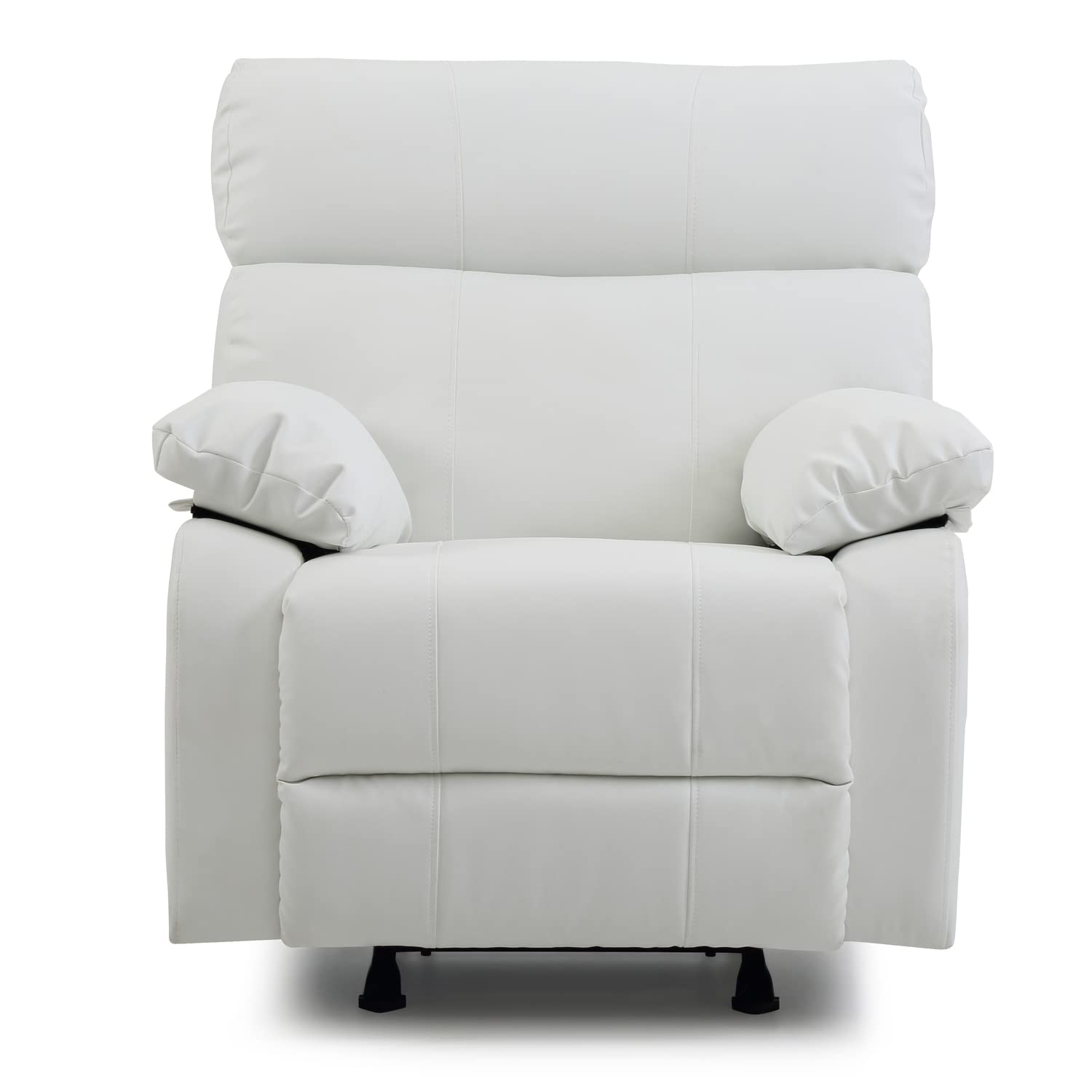 LYKE Home Rocker Recliner Chair - White - Comfortable Swivel Glider Recliner for Living Room, Bedroom & Nursery - Perfect for Relaxing, Nursing & Reading