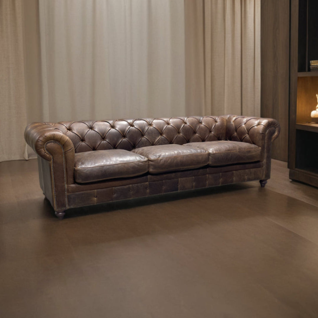Luxury Manchester Genuine Leather Sofa - Modern & Comfortable Living Room Furniture for Home & Office Use