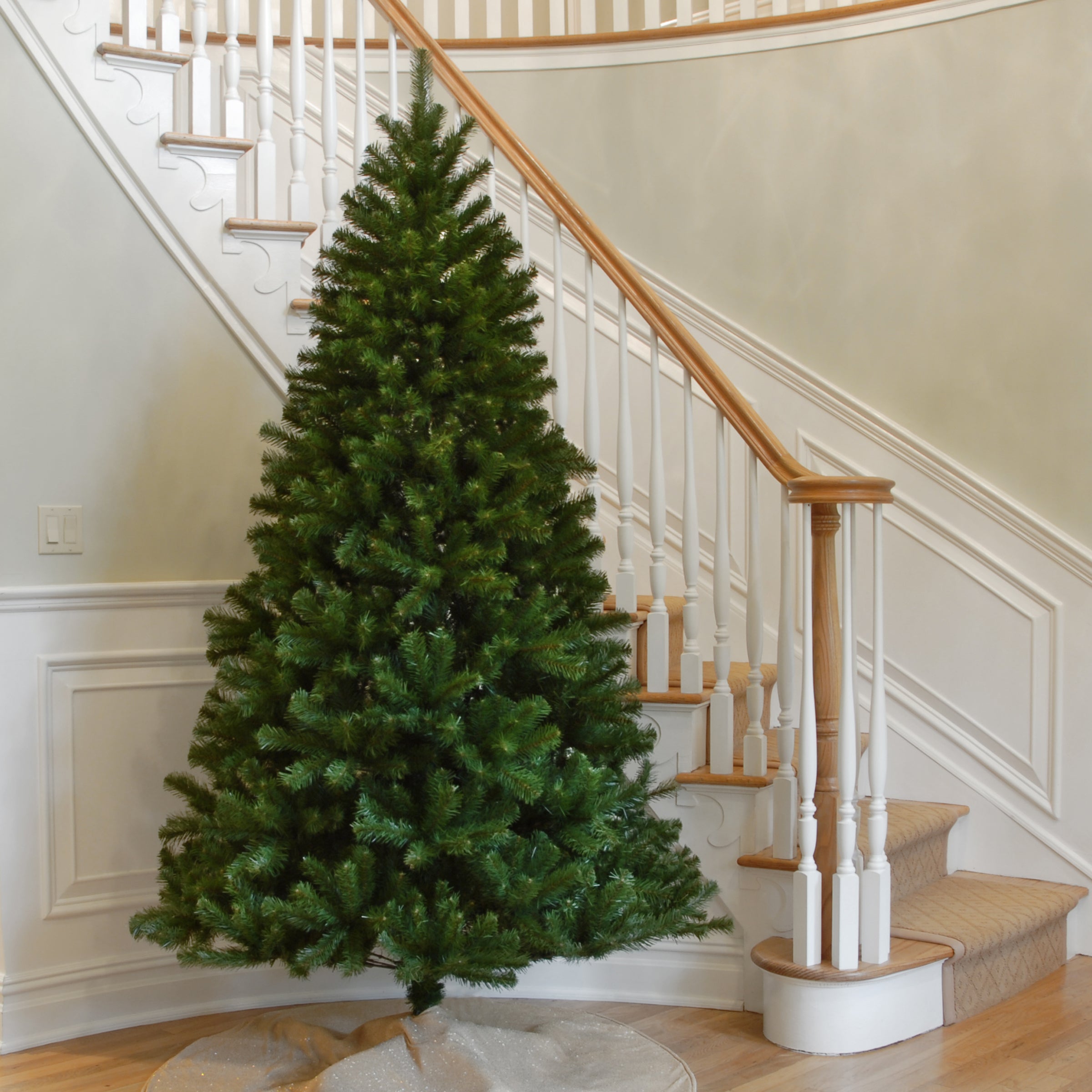 7.5 ft. North Valley Spruce Artificial Christmas Tree - Realistic PVC Needles & Sturdy Metal Stand for Holiday Decor | Perfect for Living Room, Office, or Party Decoration
