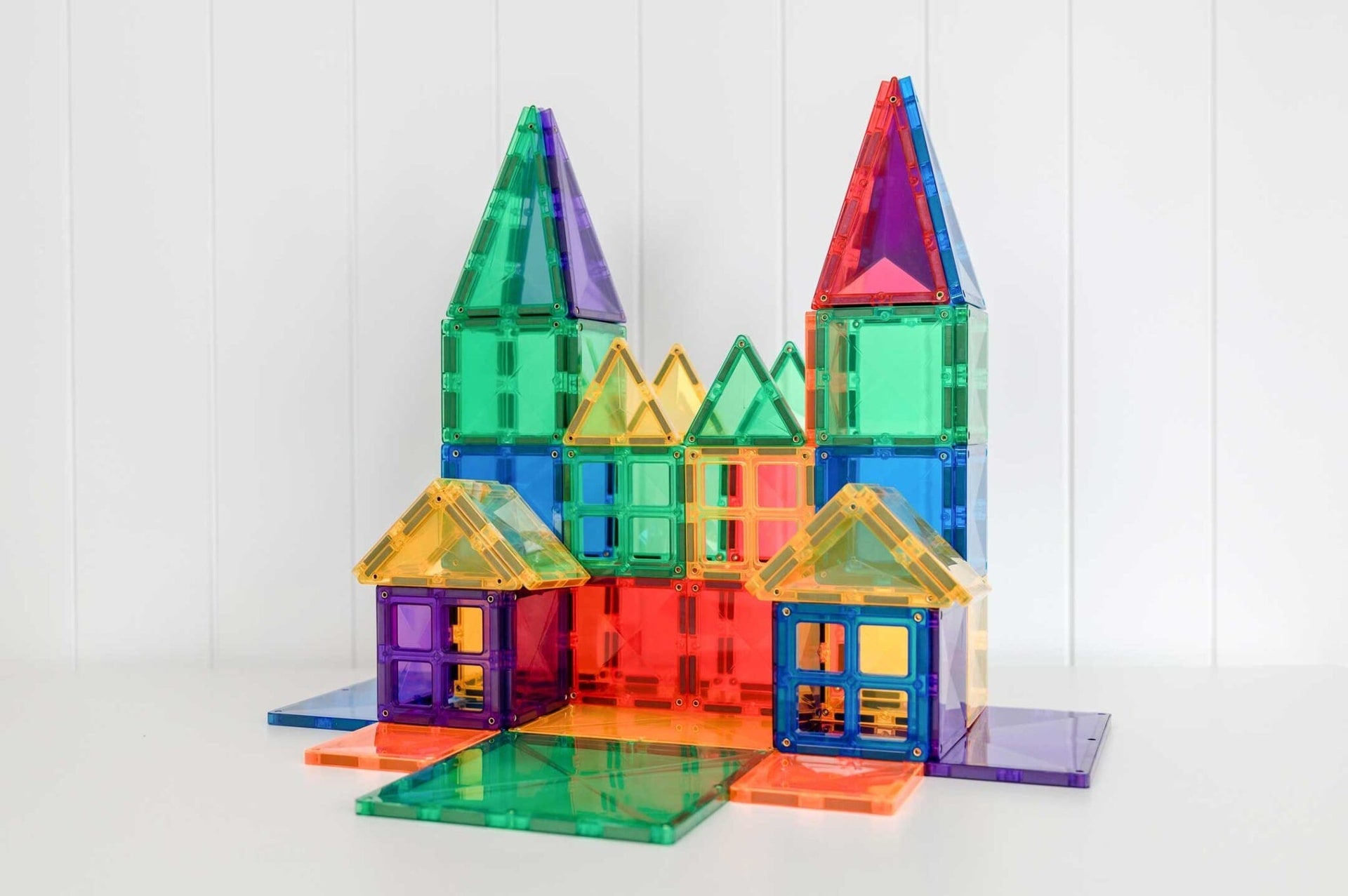 Connetix 102-Piece Magnetic Tiles Set - Rainbow Building Blocks for Kids STEM Learning | Creative Construction Toys for Preschool & Classroom Educational Play