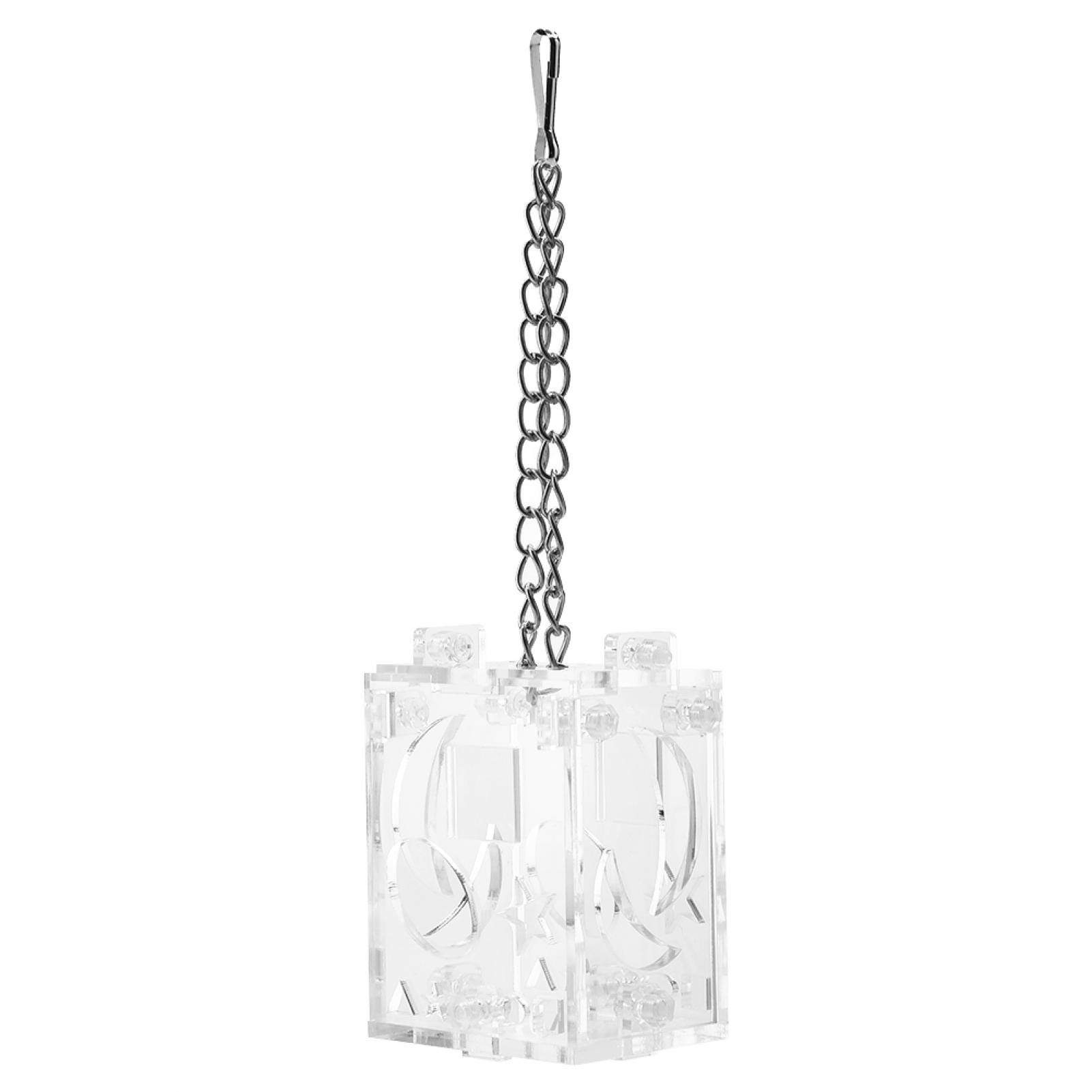 Acrylic Anti-Scatter Hanging Bird Feeder - Durable Parrot Feeder Box for Cage Decoration - Perfect for Parrots, Cockatiels & Small Birds - Indoor/Outdoor Use