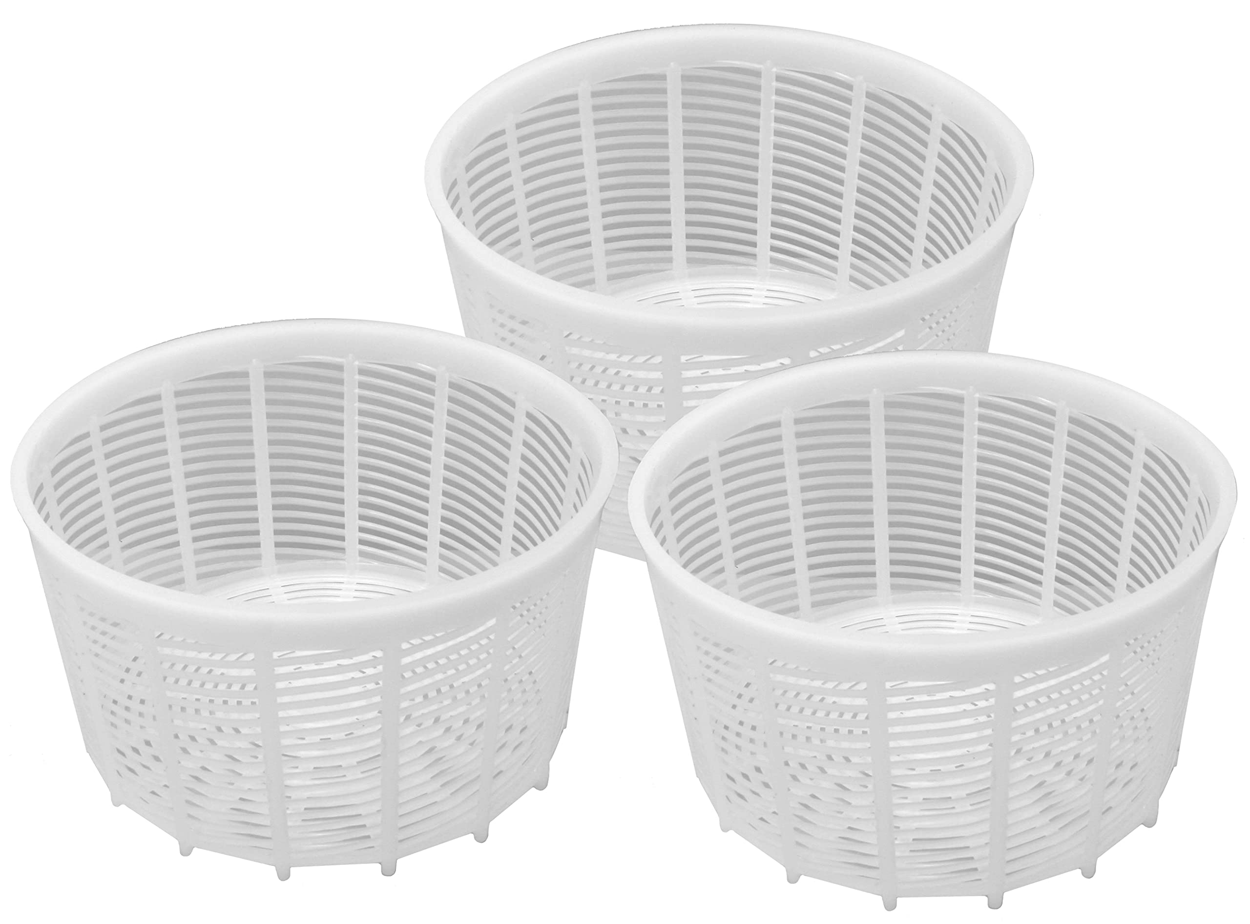 PetriStor 3-Piece Soft Cheese Mold Set for Homemade Cheese Making - 1.25QT Medium Cheese Basket Mold - Cream Cheese & Queso Fresco Form - Perfect for DIY Artisan Cheesemaking at Home