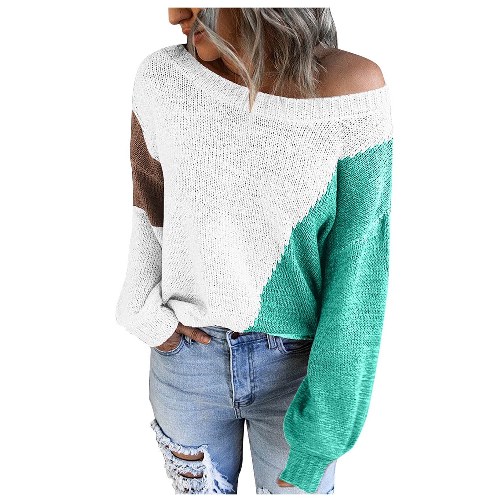 Women's Casual Patchwork Knit Sweater - Long Sleeve Open Front Cardigan for Fall & Winter | Cozy Layering Top for Office, Date Night and Weekend Outfits