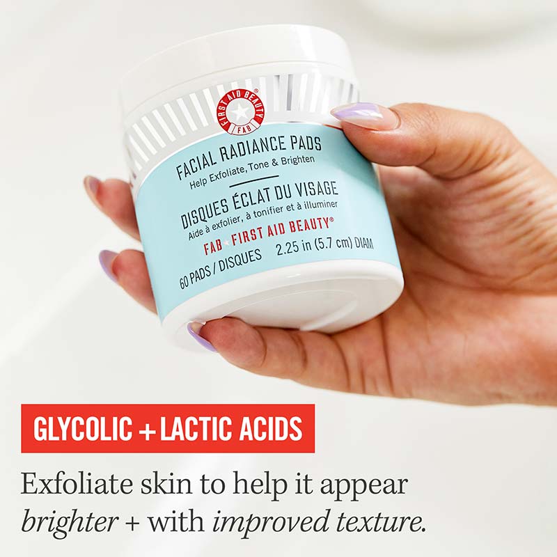 First Aid Beauty Facial Radiance Pads - Exfoliating & Brightening Treatment for Glowing Skin | Perfect for Daily Skincare Routine & Travel