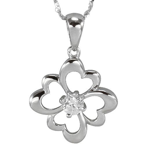 Dahlia Four Leaf Clover Sterling Silver Jewelry Set with Cubic Zirconia - Lucky Charm Pendant Necklace, Earrings & Bracelet Gift for Women - Perfect for St. Patrick's Day, Birthday & Everyday Wear