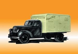Wayne Dairy Truck Vintage Fine Art Canvas Print - 20x30 Inches - Farmhouse & Retro Wall Decor for Living Room, Kitchen, Office