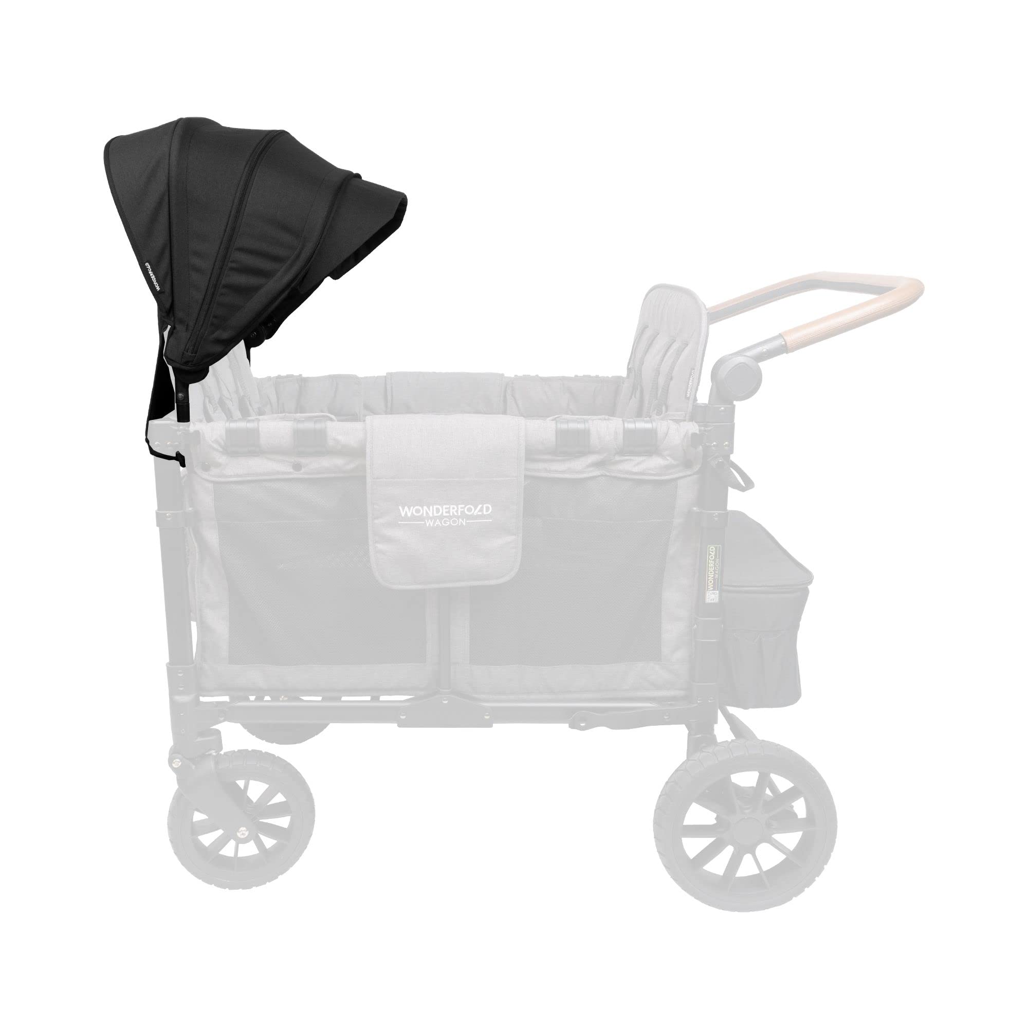 WONDERFOLD Retractable Stroller Canopy with Peek-a-Boo Window & Sun Visor - Breathable Mesh Panels for Airflow (Fits W4 Series) - Perfect for Sunny Outings & Baby Walks
